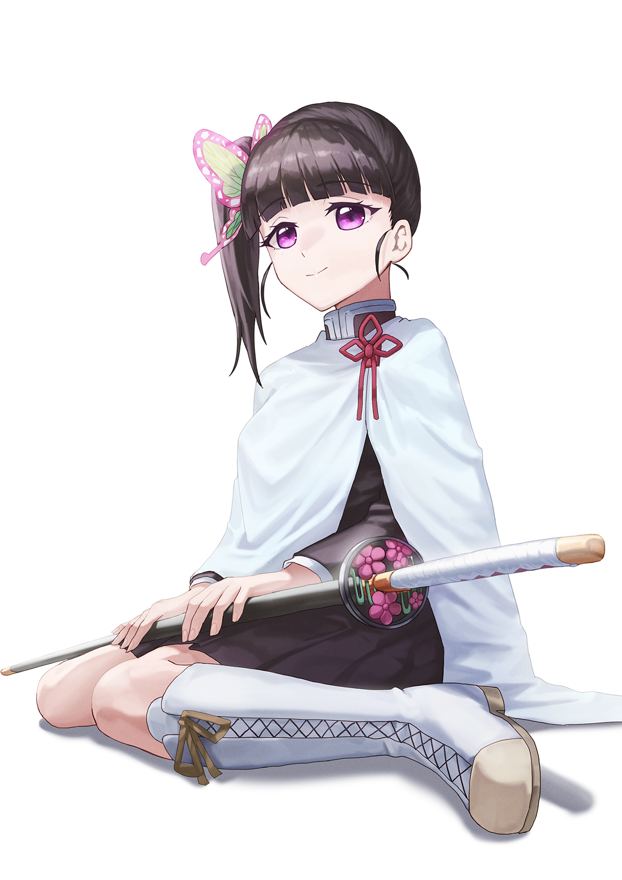 Anime Kimetsu No Yaiba Kochou Kanae Anime Girls Portrait Display Sword Weapon Smiling White Backgrou 1240x1754