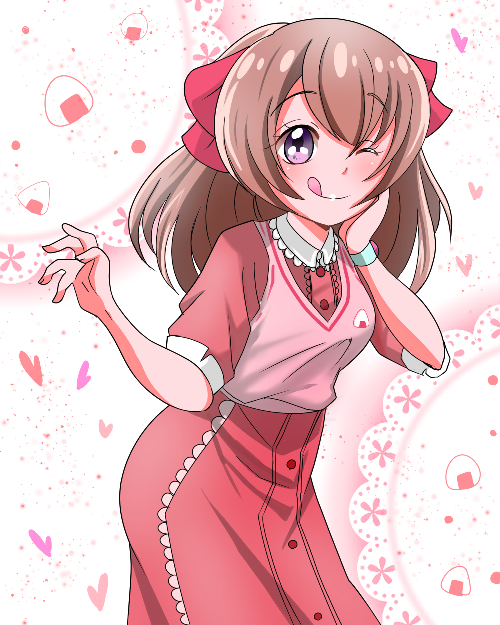 Anime Anime Girls Pretty Cure Delicious Party Pretty Cure Nagomi Yui Shoulder Length Hair Brunette S 1600x2000