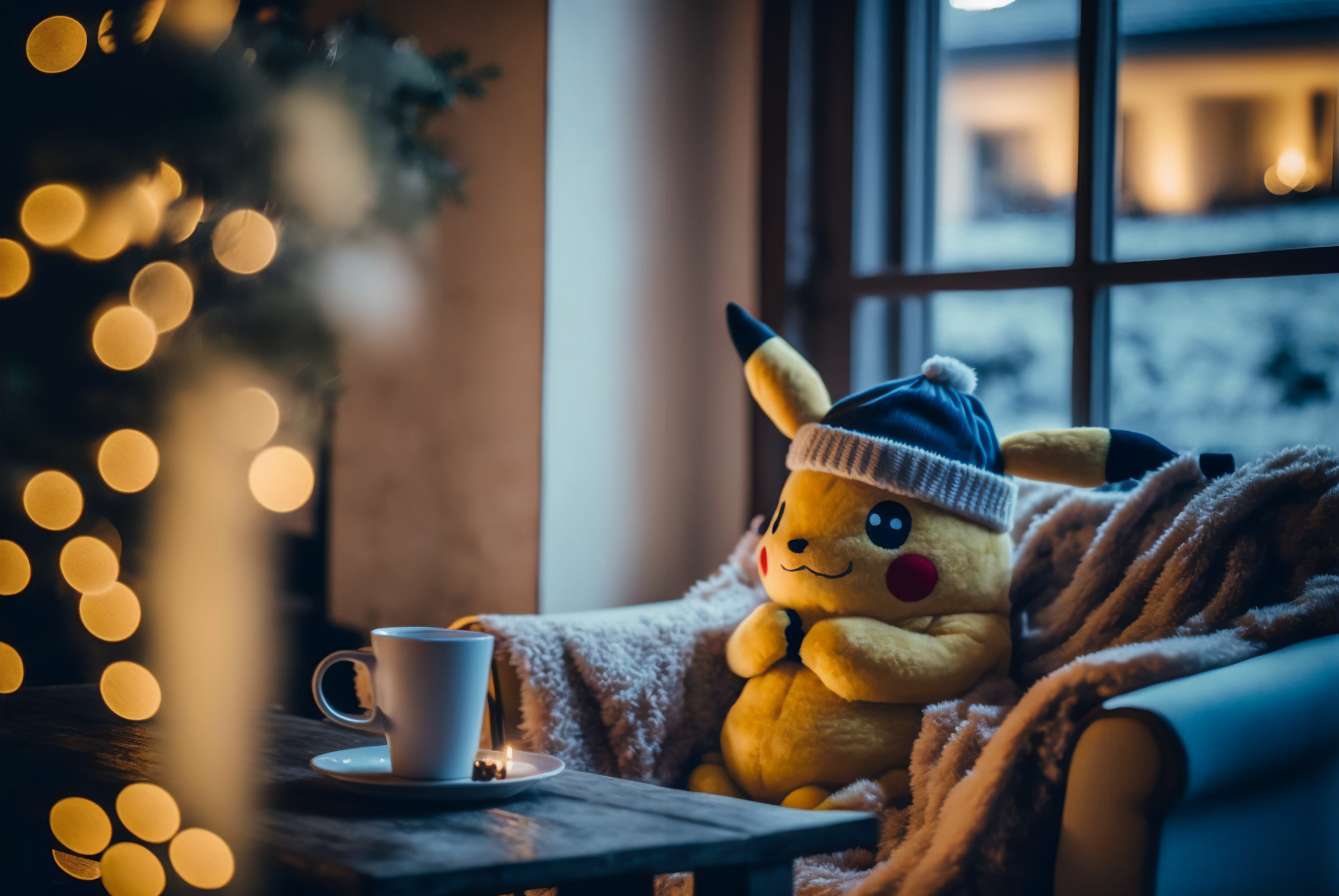 Ai Art Pikachu Pokemon Christmas Santa Hats Holiday 3060x2048