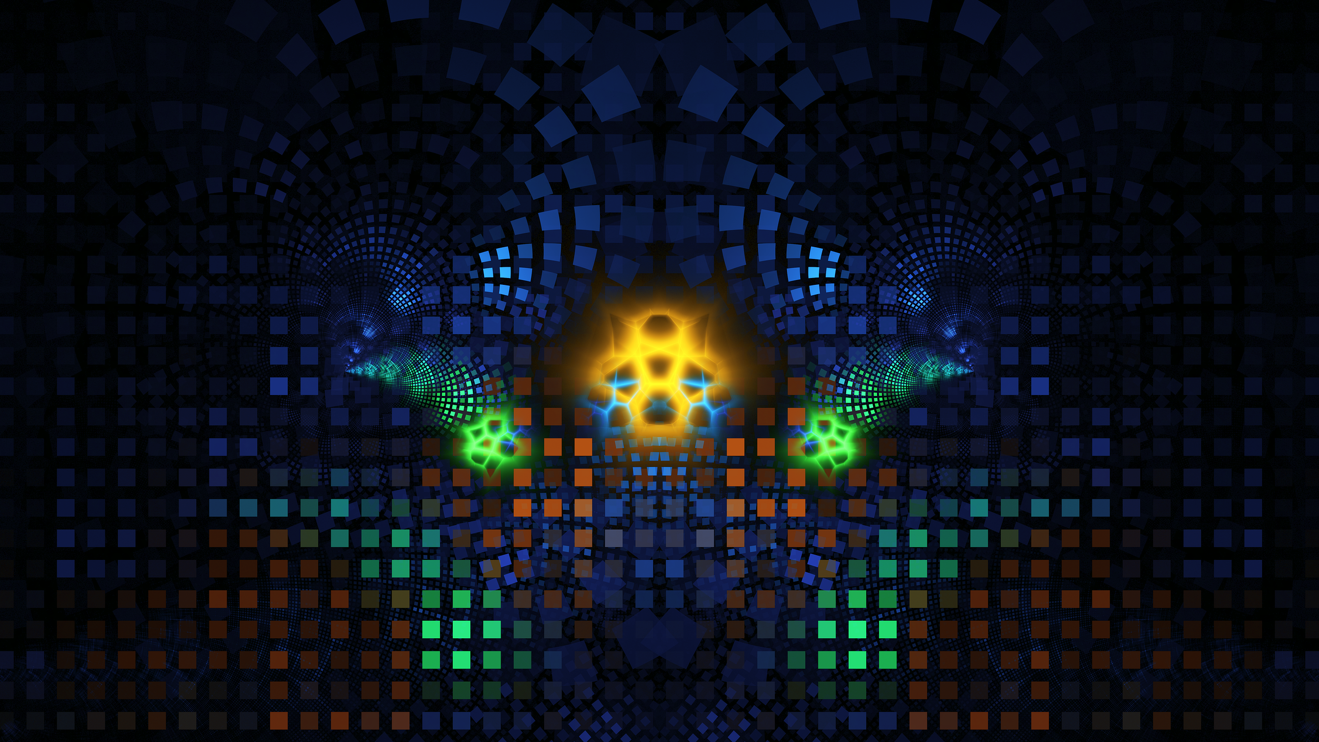 Abstract Fractal Symmetry Squares Simple Background 2695x1516