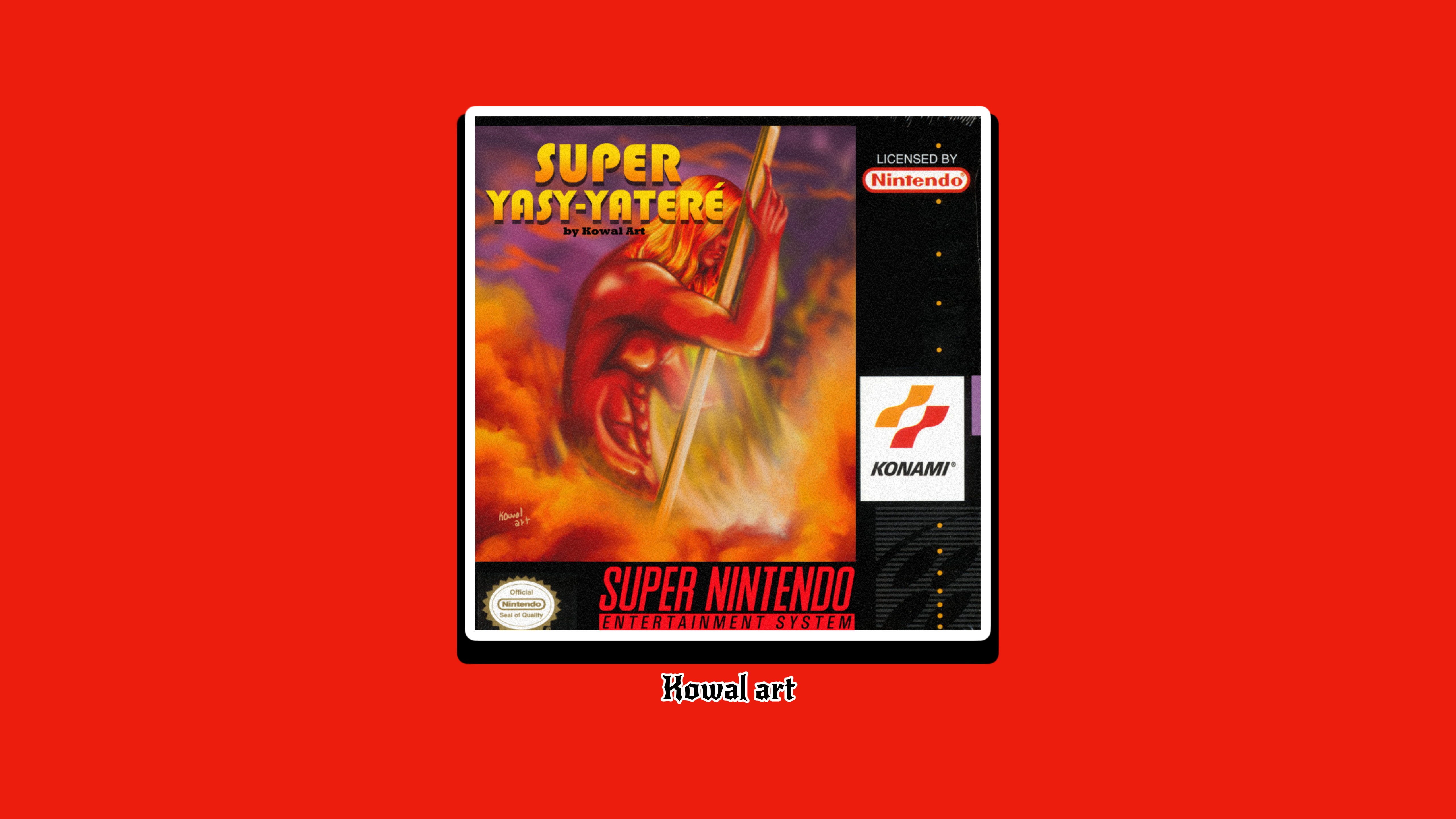 SNES Demon Konami Retro Console Retro Games Retro Style KowalArt Video Games Red Background 5120x2880
