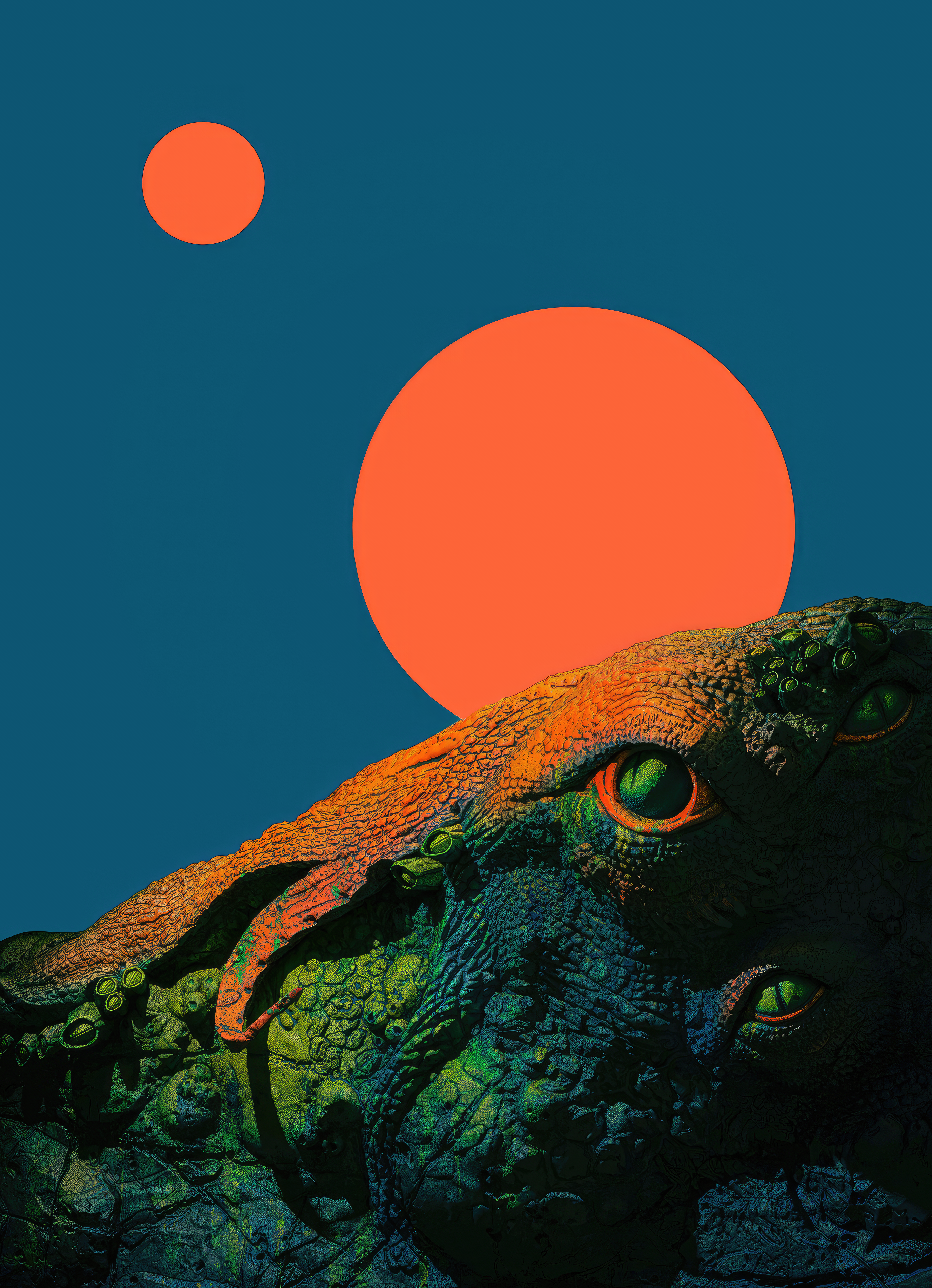 Kenva Science Fiction Creature Colorful Simple Background Portrait Display Minimalism 2750x3800