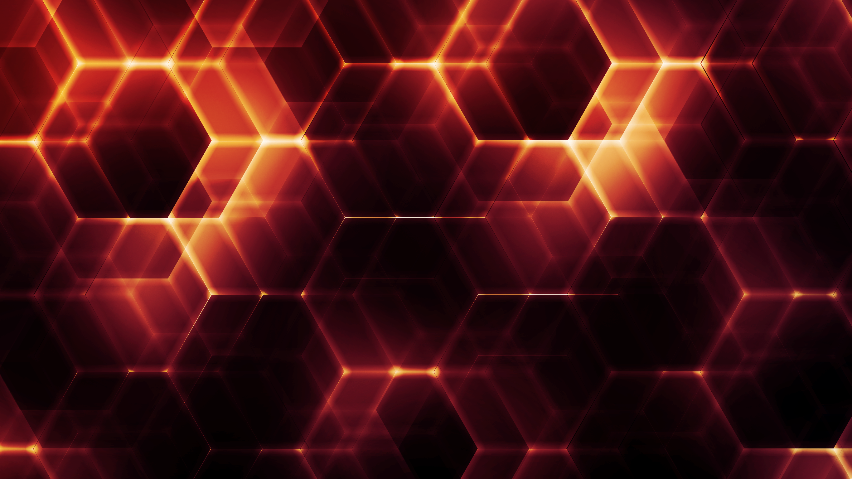 Abstract Hexagon FirstLightStudios Orange 2732x1536