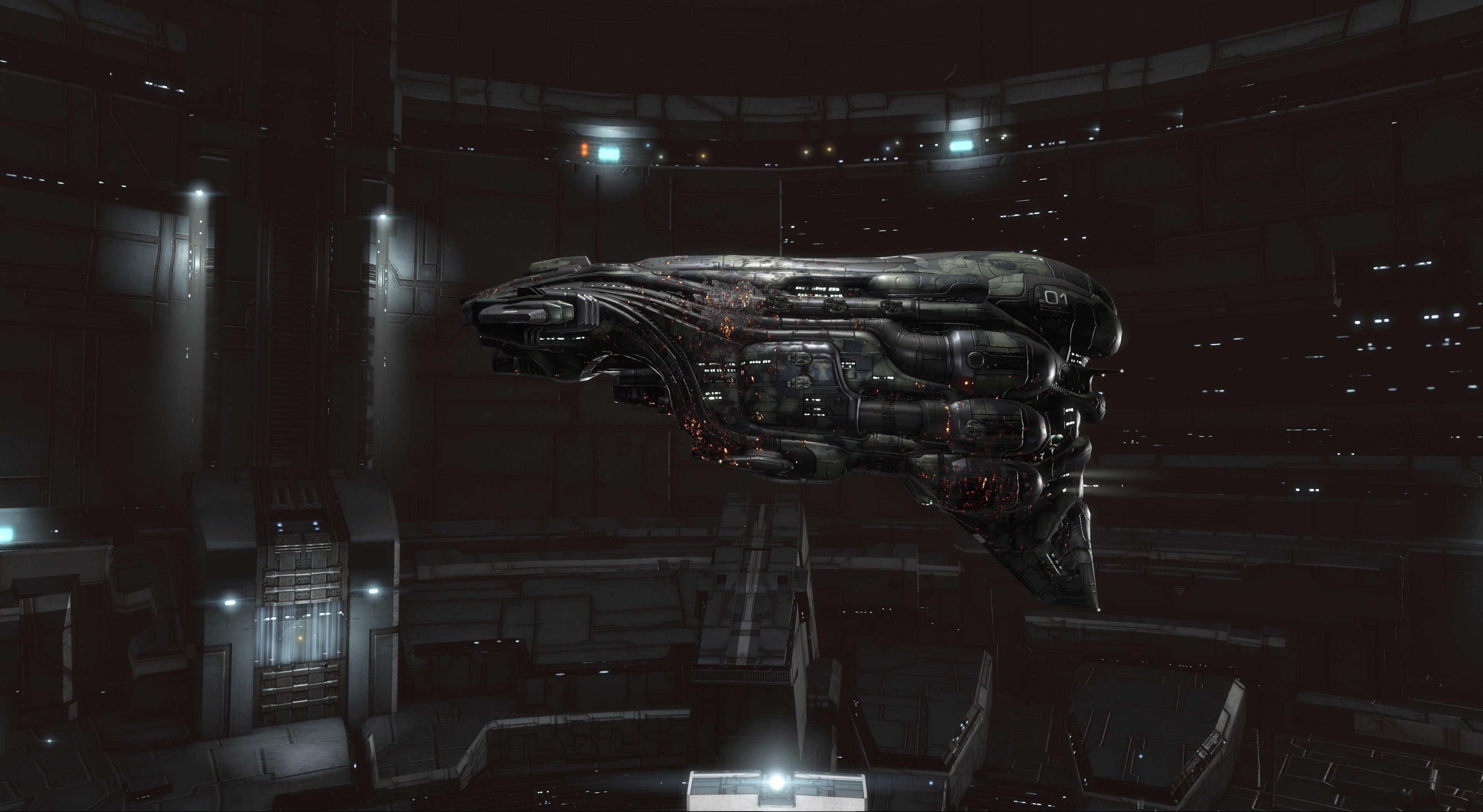 EVE Online Spaceship Battlecruiser Science Fiction PC Gaming Space Station 3839x2102