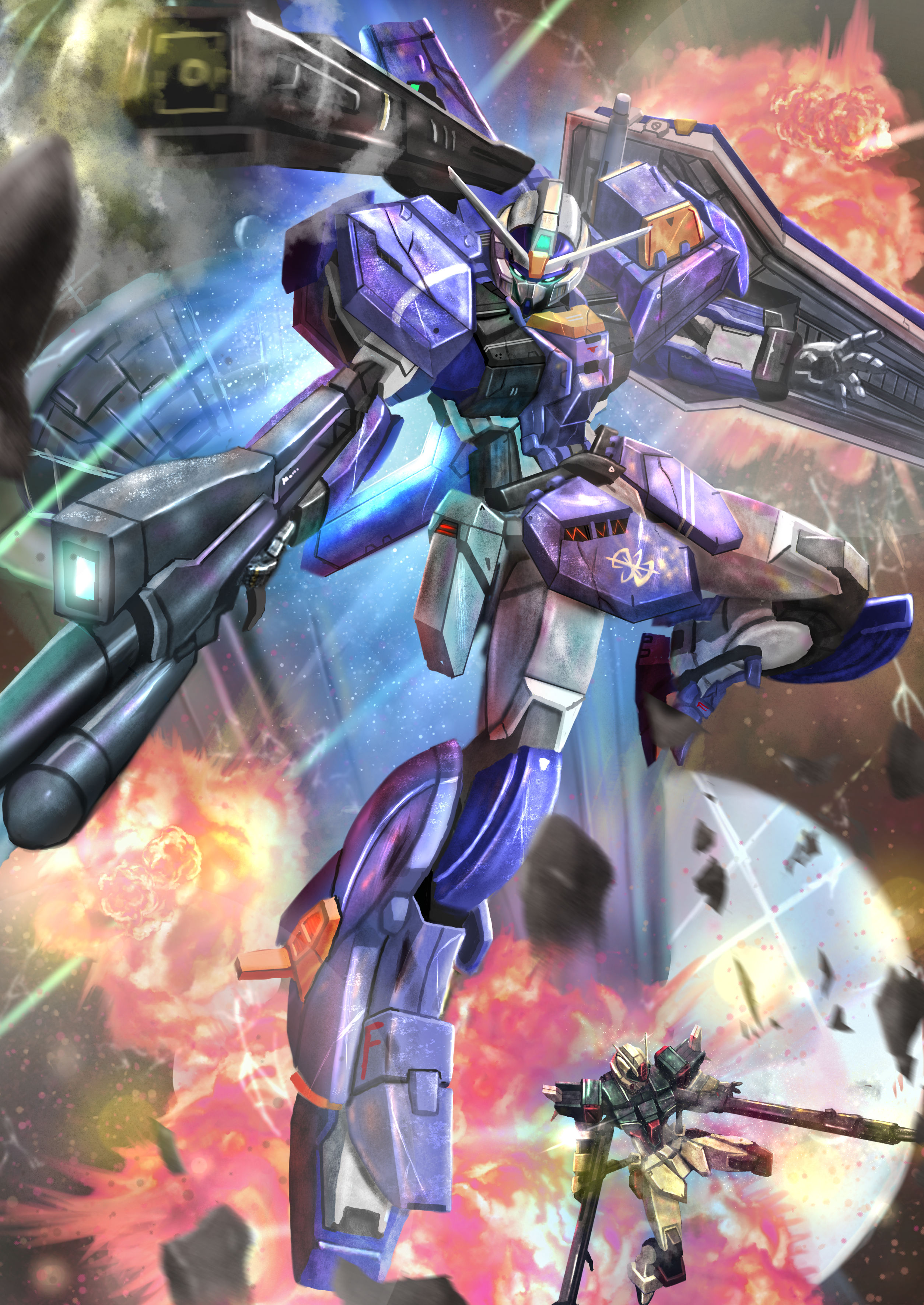 Anime Mechs Gundam Super Robot Taisen Artwork Digital Art Fan Art Mobile Suit Gundam SEED Duel Gunda 2508x3541