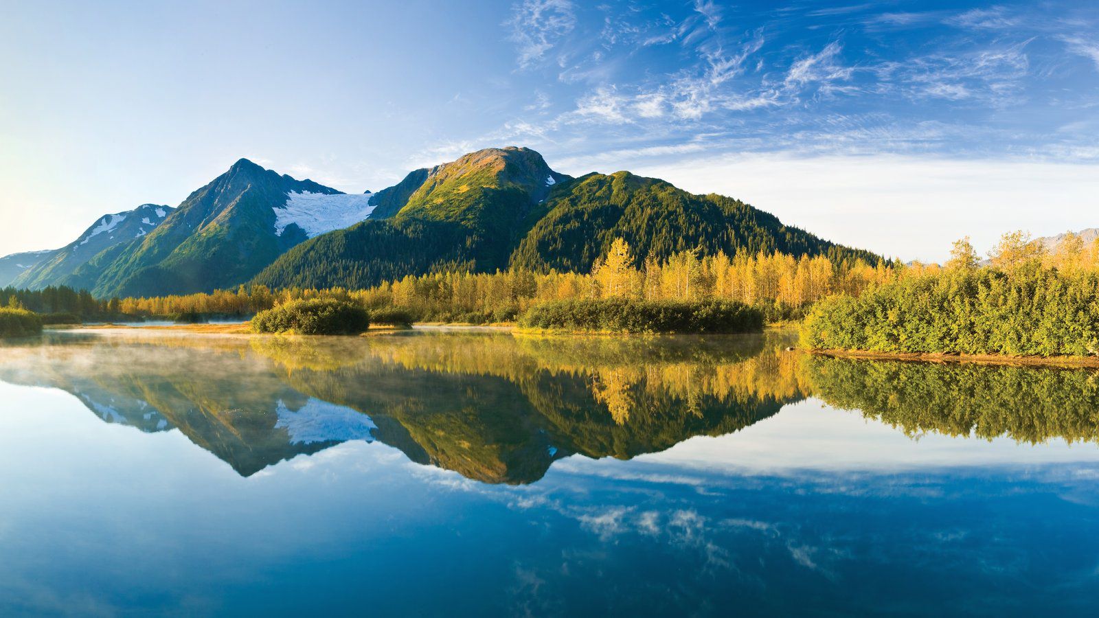 Alaska Mountains Clear Water Landscape Water Reflection Nature 1600x900