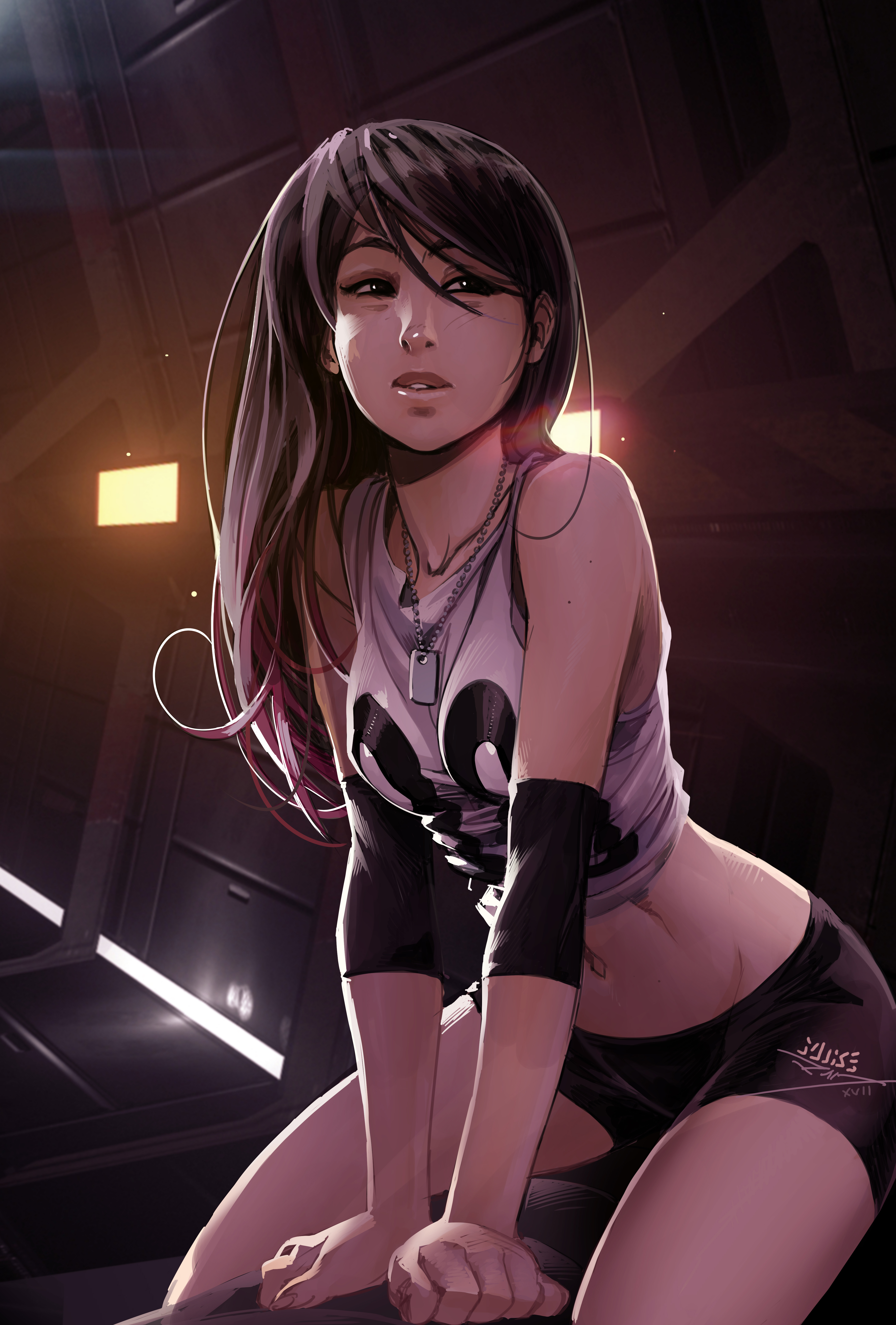 Vashperado 88 Chan Spaceship Long Hair Shorts Hallway Dog Tag Sportswear Portrait Display Digital Ar 4237x6264