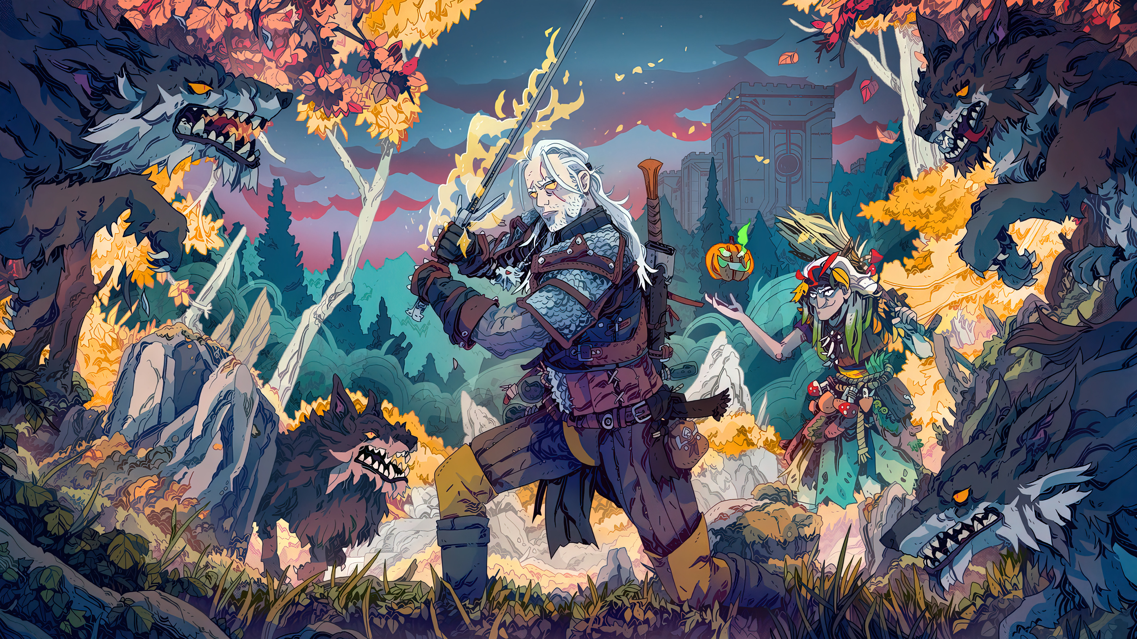 Geralt Of Rivia Witcher 3 7th Anniversary The Witcher The Witcher 3 Wild Hunt Video Game Art Witch W 3840x2160