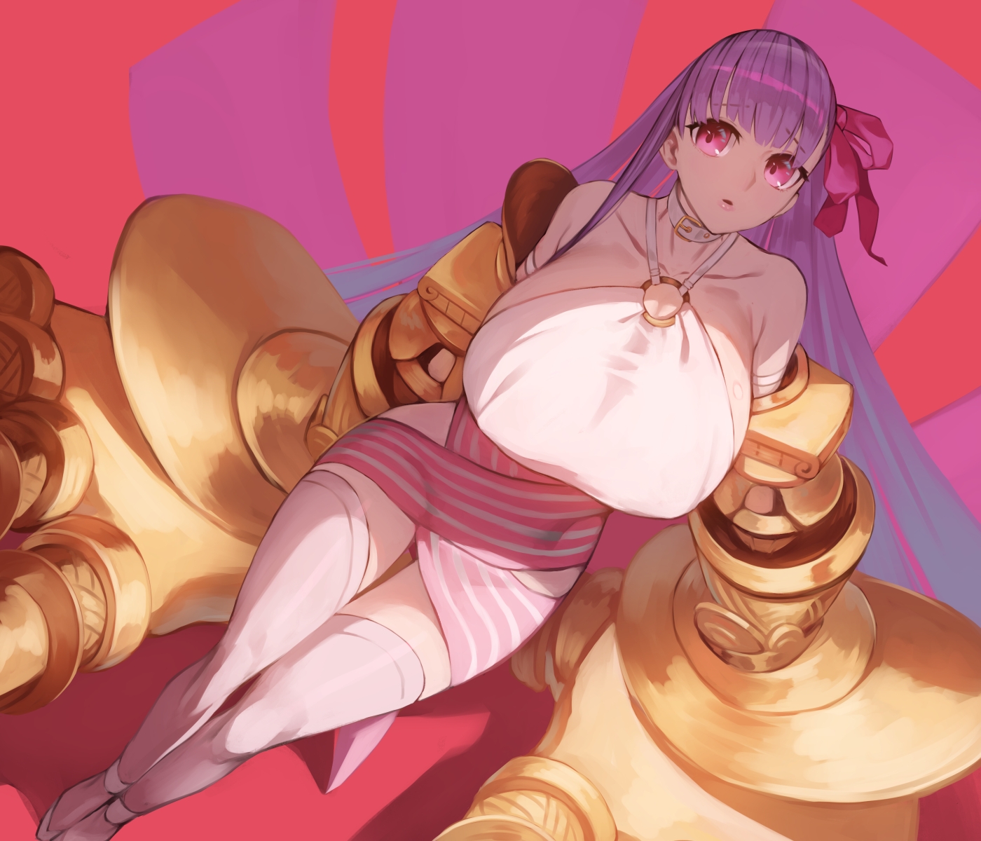 Anime Anime Girls Fate Series Fate Grand Order Fate Extra CCC Passionlip Long Hair Purple Hair Solo  1400x1200