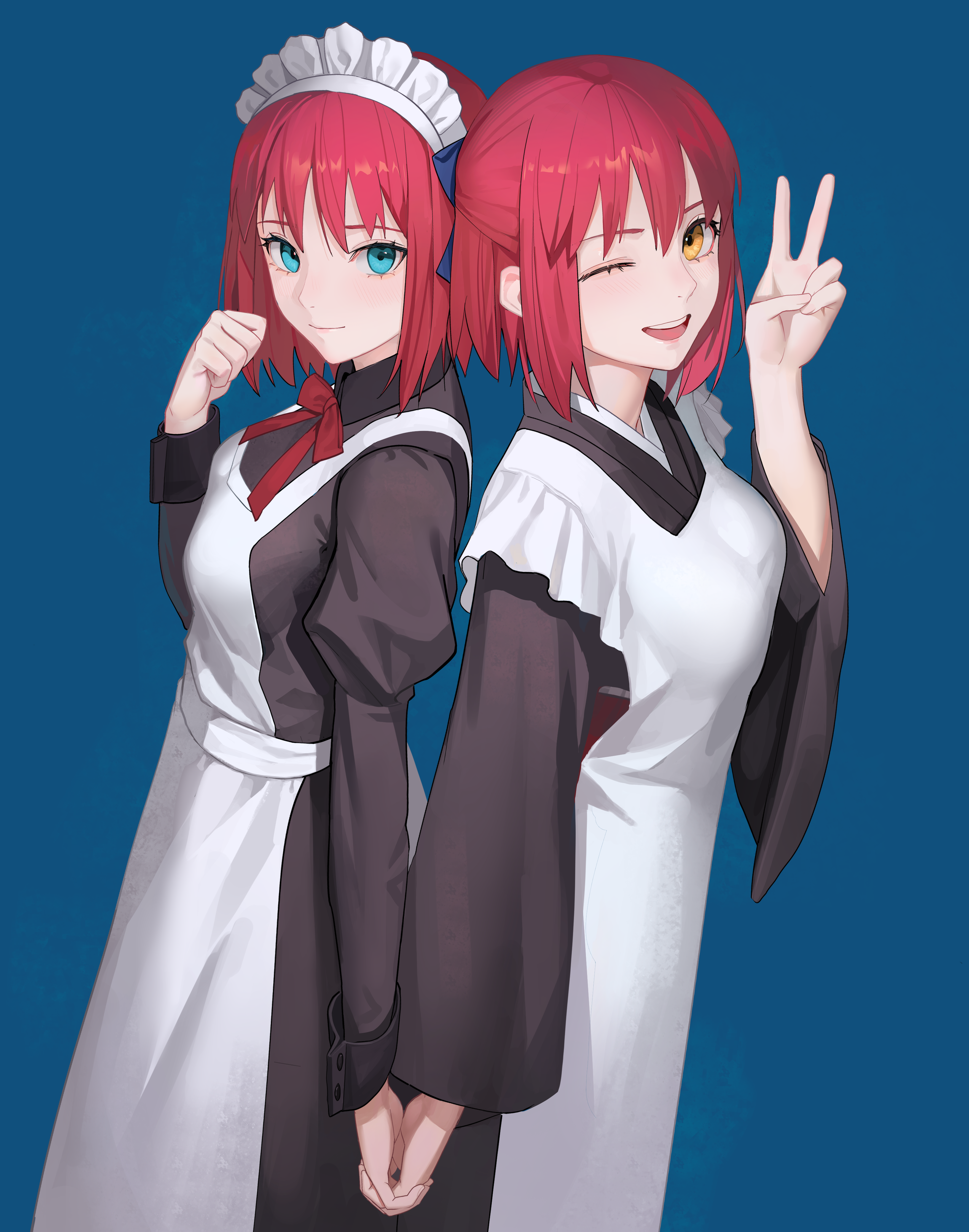 Anime Anime Girls Tsukihime Hisui Tsukihime Kohaku Tsukihime Short Hair Twins Artwork Digital Art Fa 3268x4154
