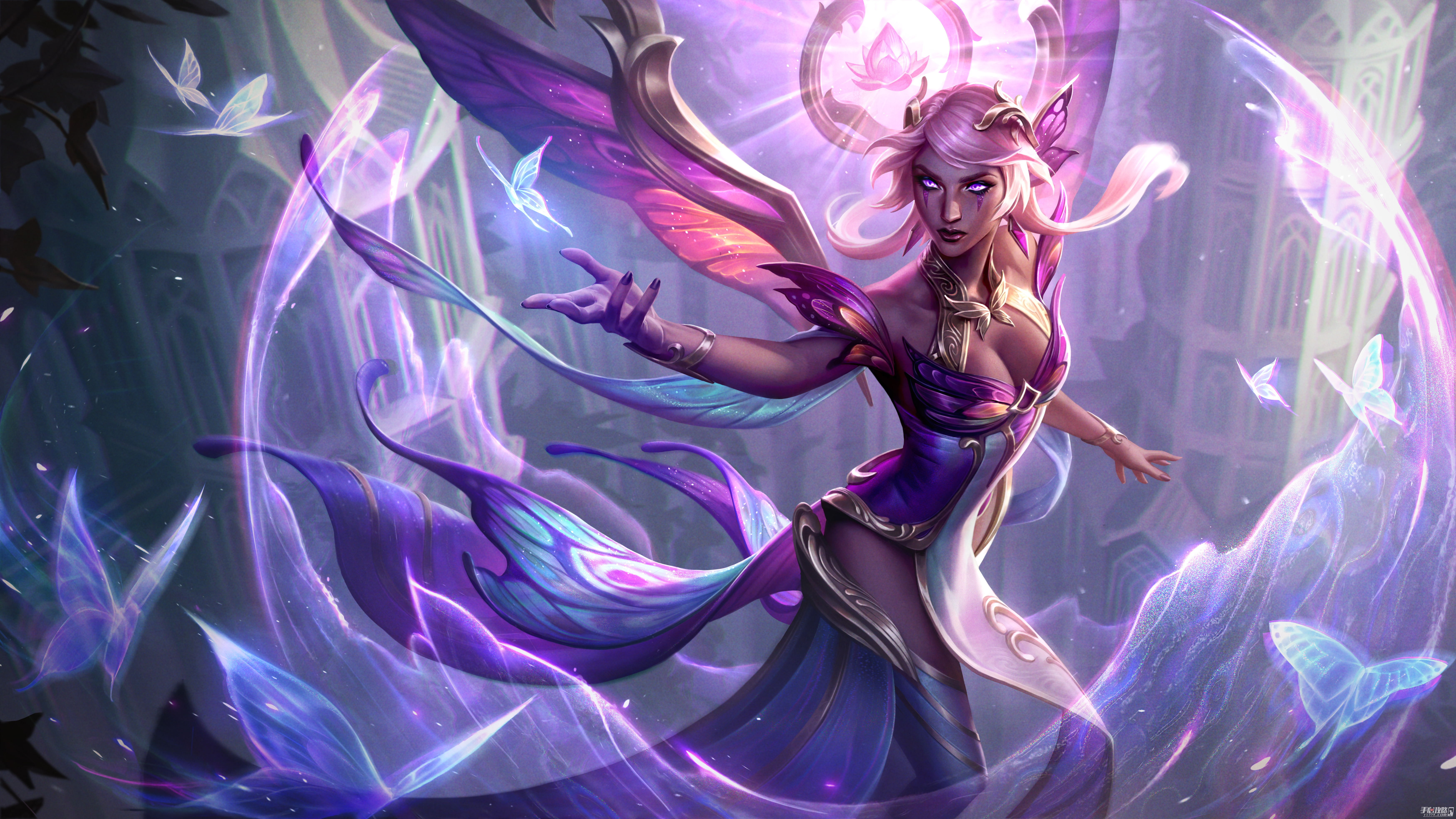 League Of Legends Video Game Art Video Games Video Game Characters Butterfly Wings Video Game Girls  7000x3938