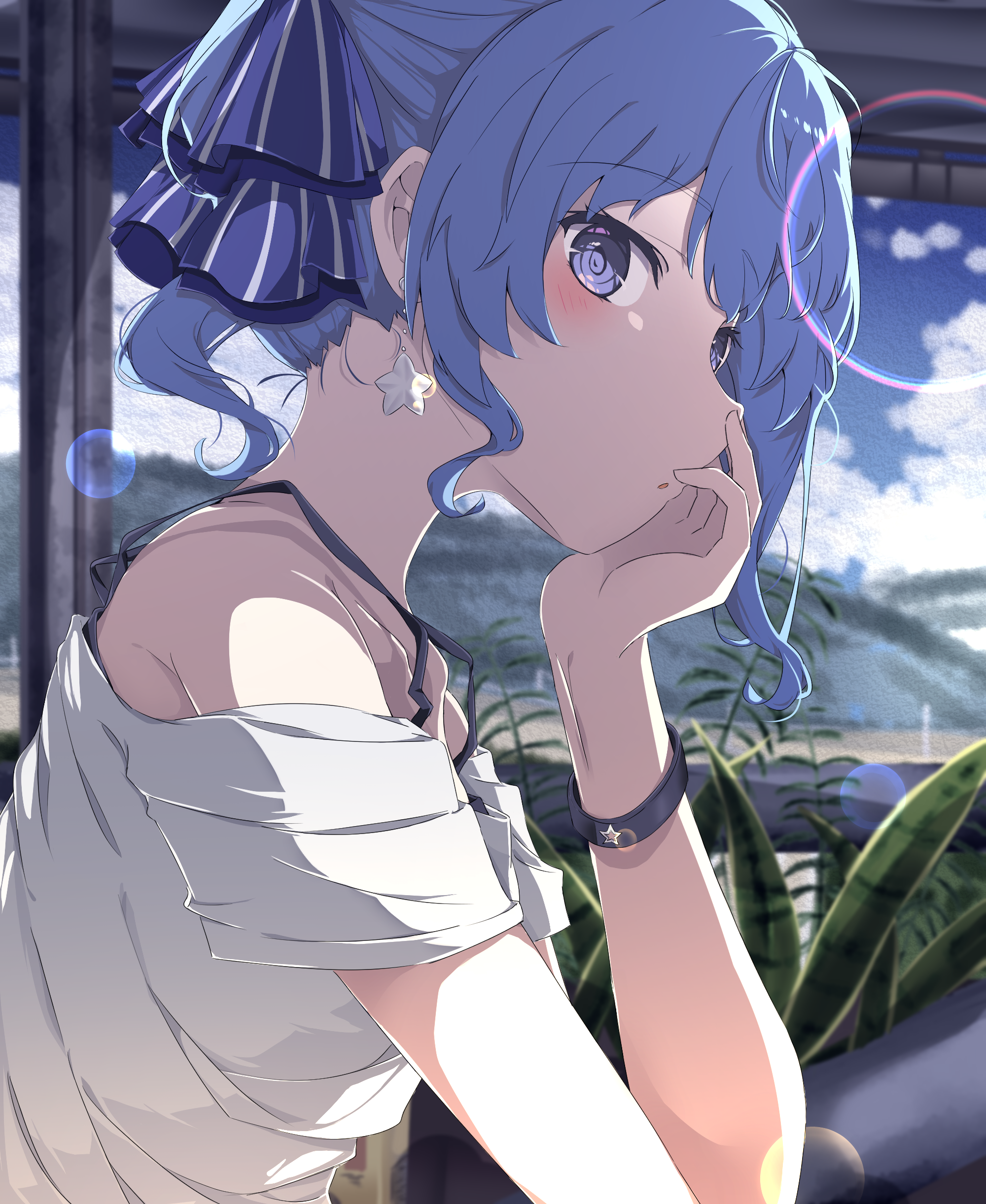 Anime Anime Girls Hololive Hoshimachi Suisei Long Hair Blue Hair Artwork Digital Art Fan Art Solo 2000x2444