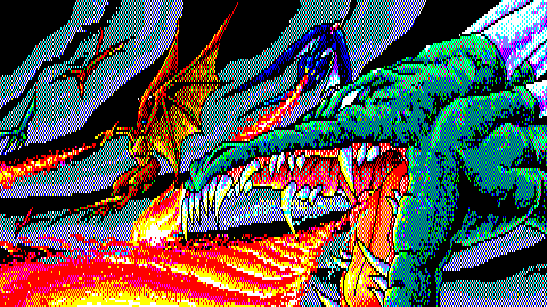 PC 98 Pixel Art Dragon Fantasy Battle Fire Bishoujo Daizukan Fantasy Art Creature Digital Art Artwor 1920x1080