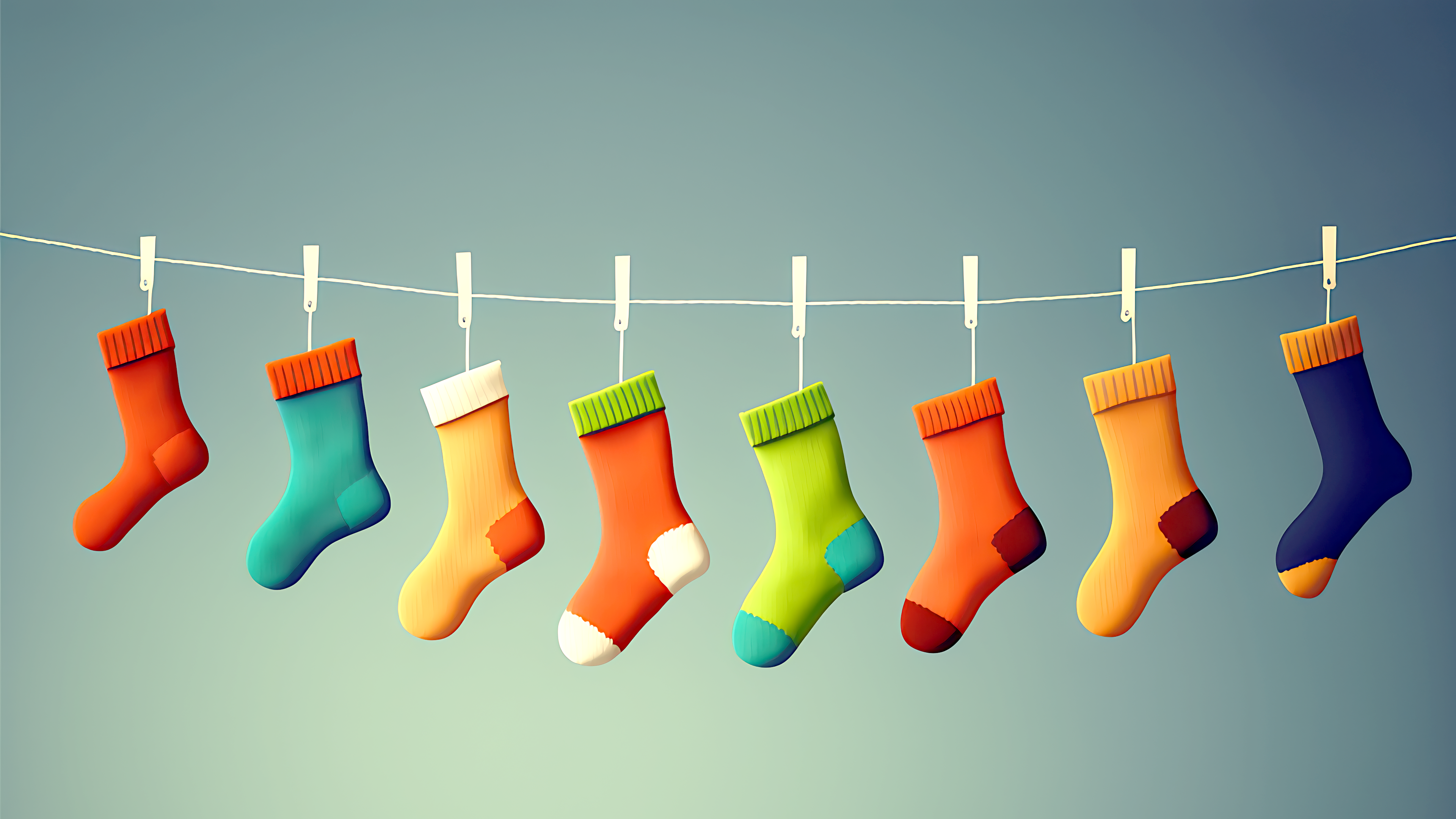 Minimalism Ai Art Simple Background Socks Christmas Clothes 3840x2160