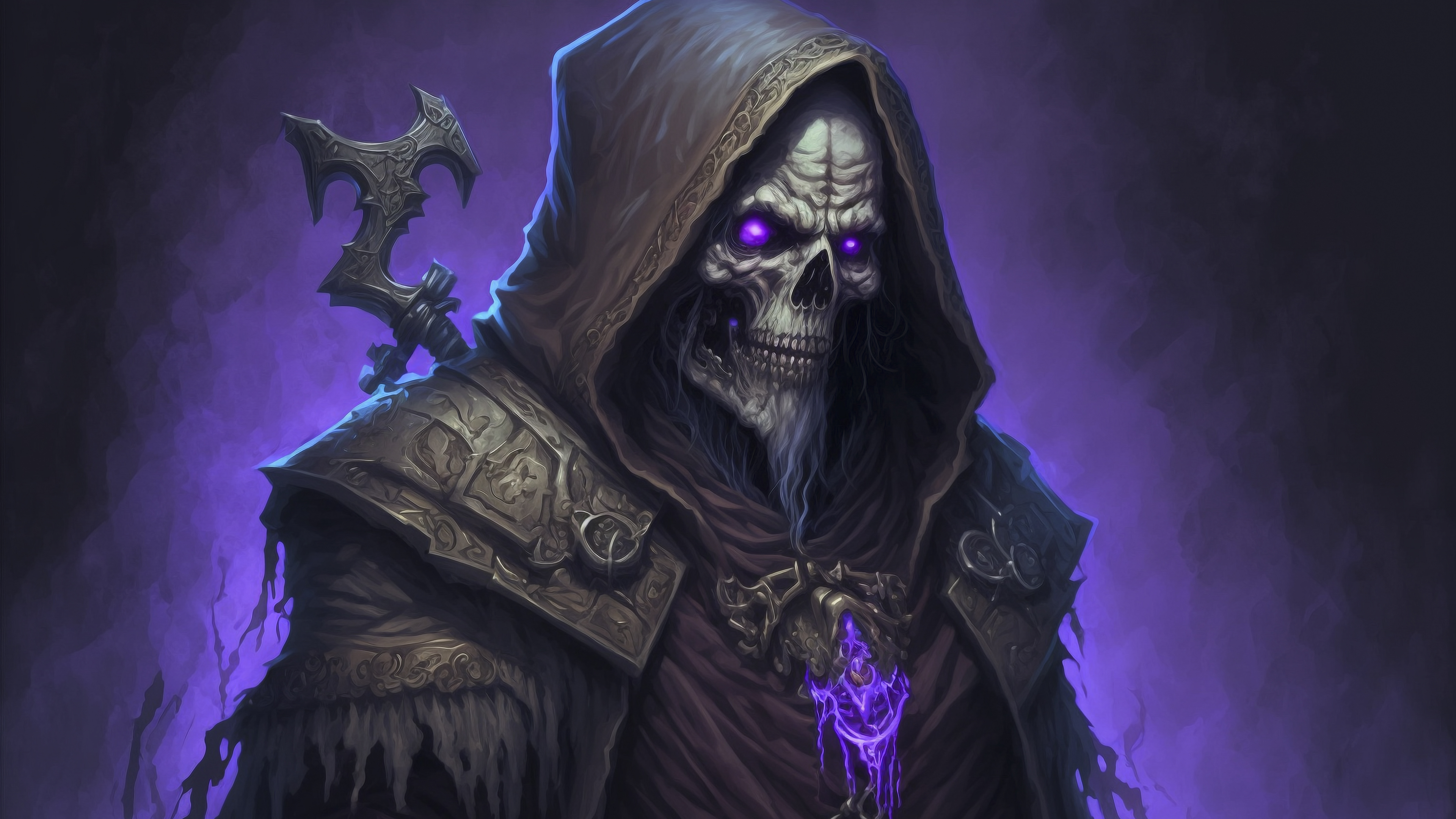 Lich Wizard Necromancers Undead Skeleton Bones Dungeons And Dragons D D Pathfinder Fantasy Art Horro 3840x2160