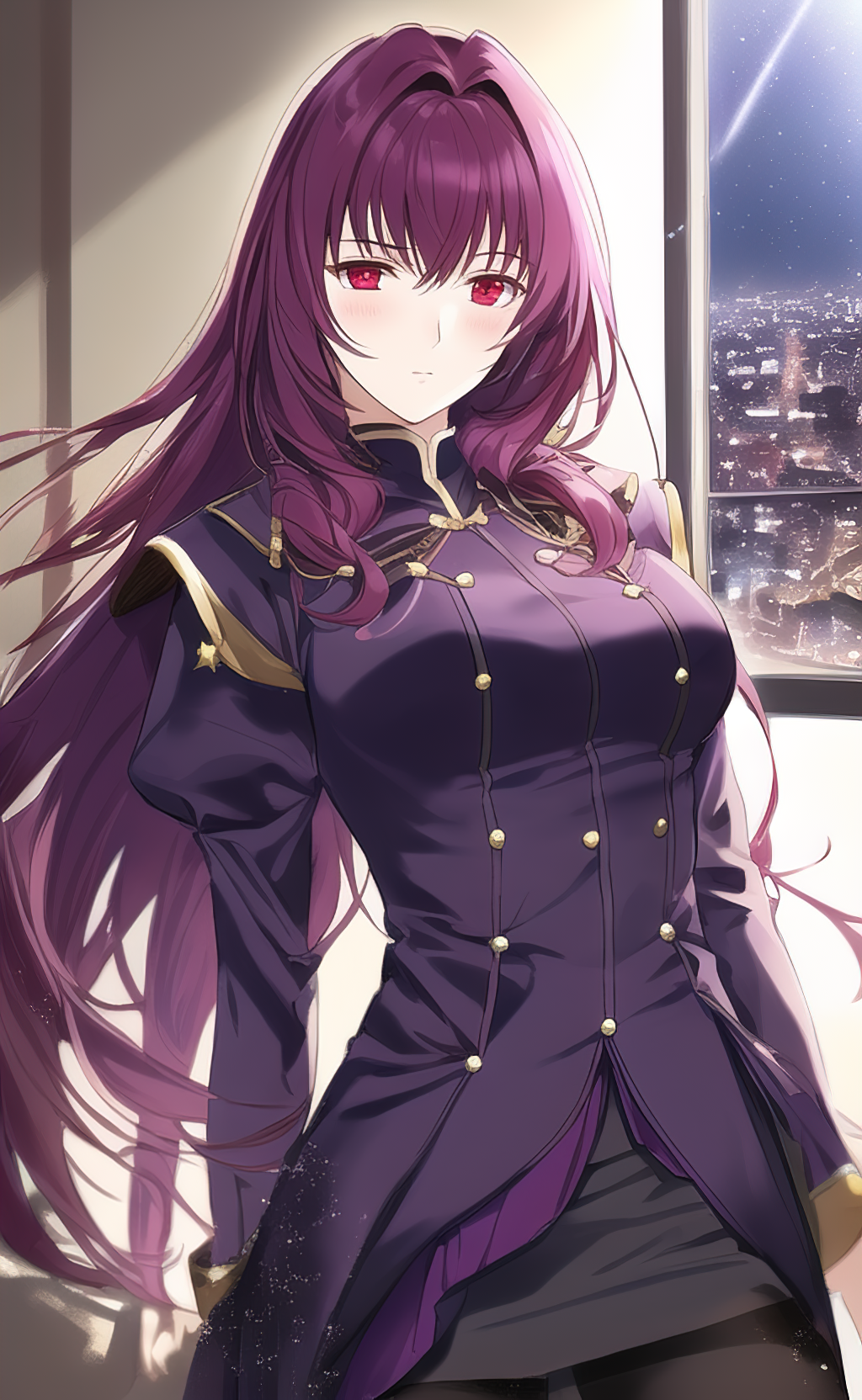 Anime Anime Girls Fate Series Fate Grand Order Scathach Long Hair Purple Hair Solo Artwork Digital A 1024x1664