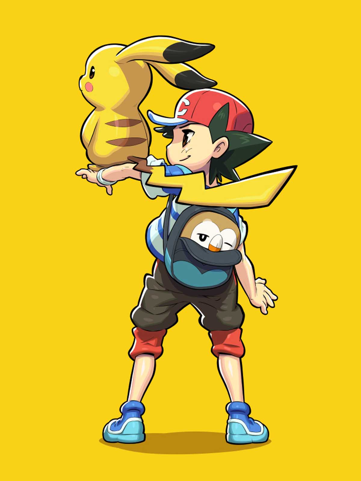 Pokemon Ash Ketchum Pikachu Anime Hat Rowlet 1200x1600
