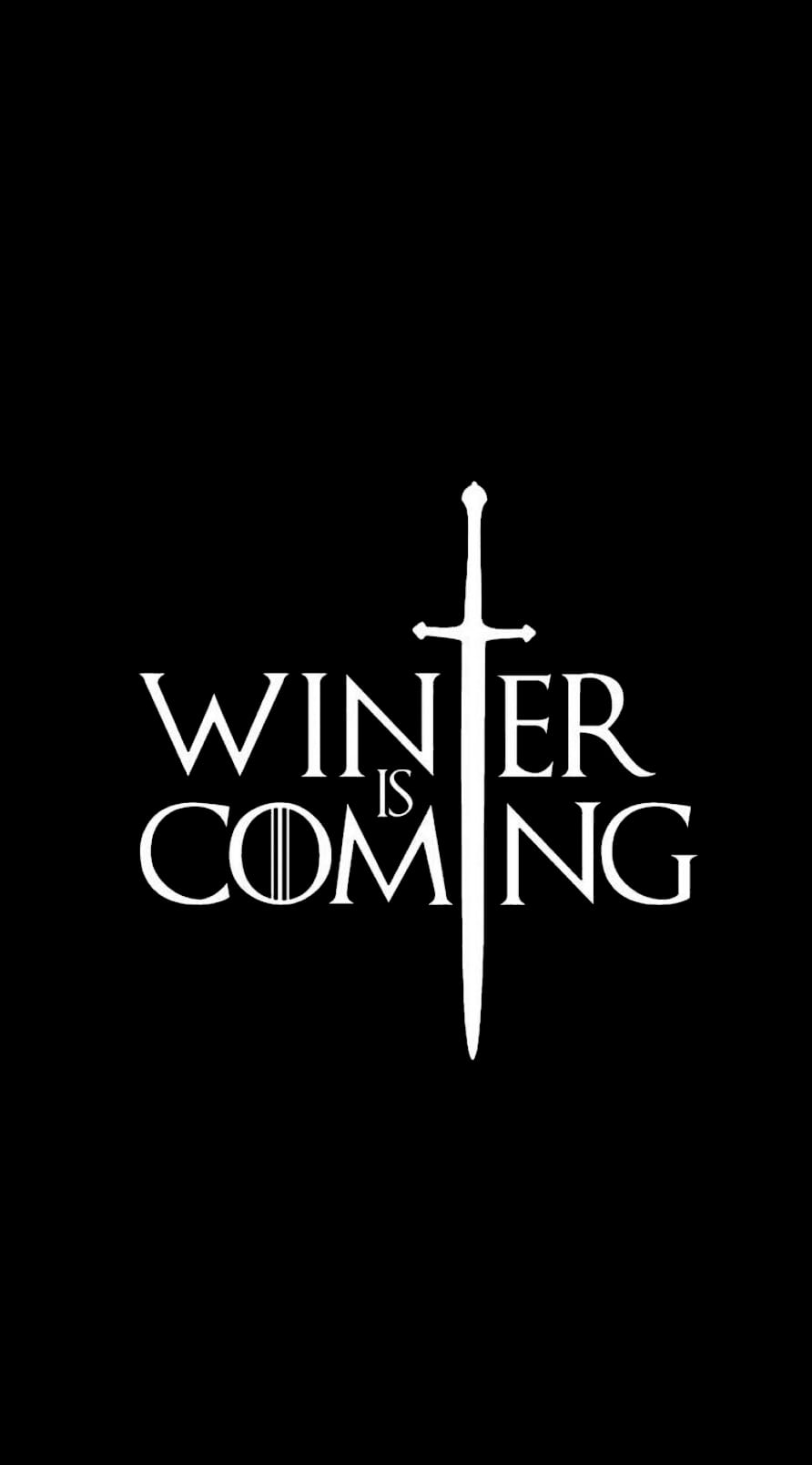Winter Is Coming Game Of Thrones Sword Portrait Display Black Background Simple Background Minimalis 892x1609