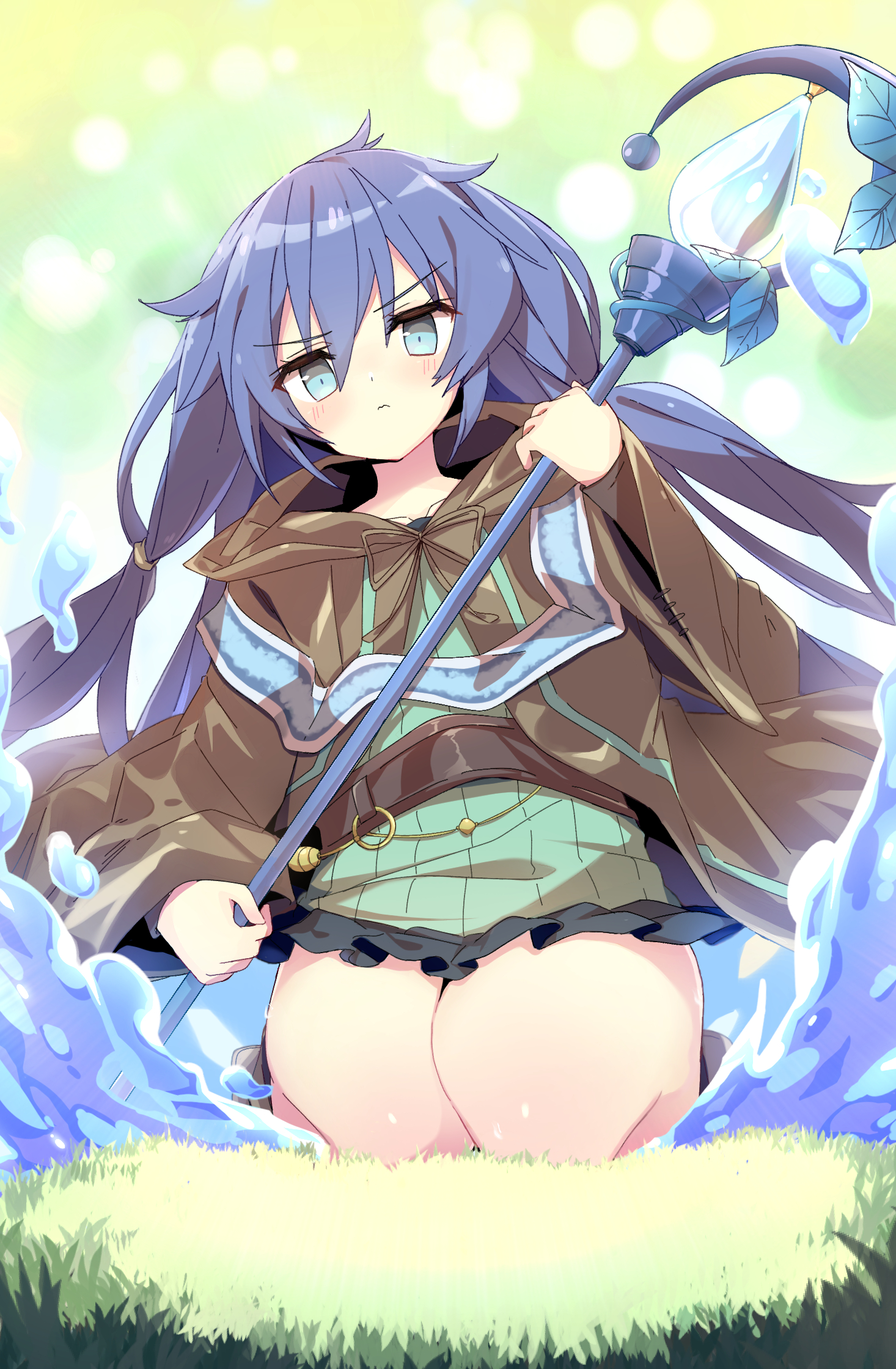 Anime Anime Girls Trading Card Games Yu Gi Oh Eria The Water Charmer Long Hair Blue Hair Solo Artwor 1466x2239