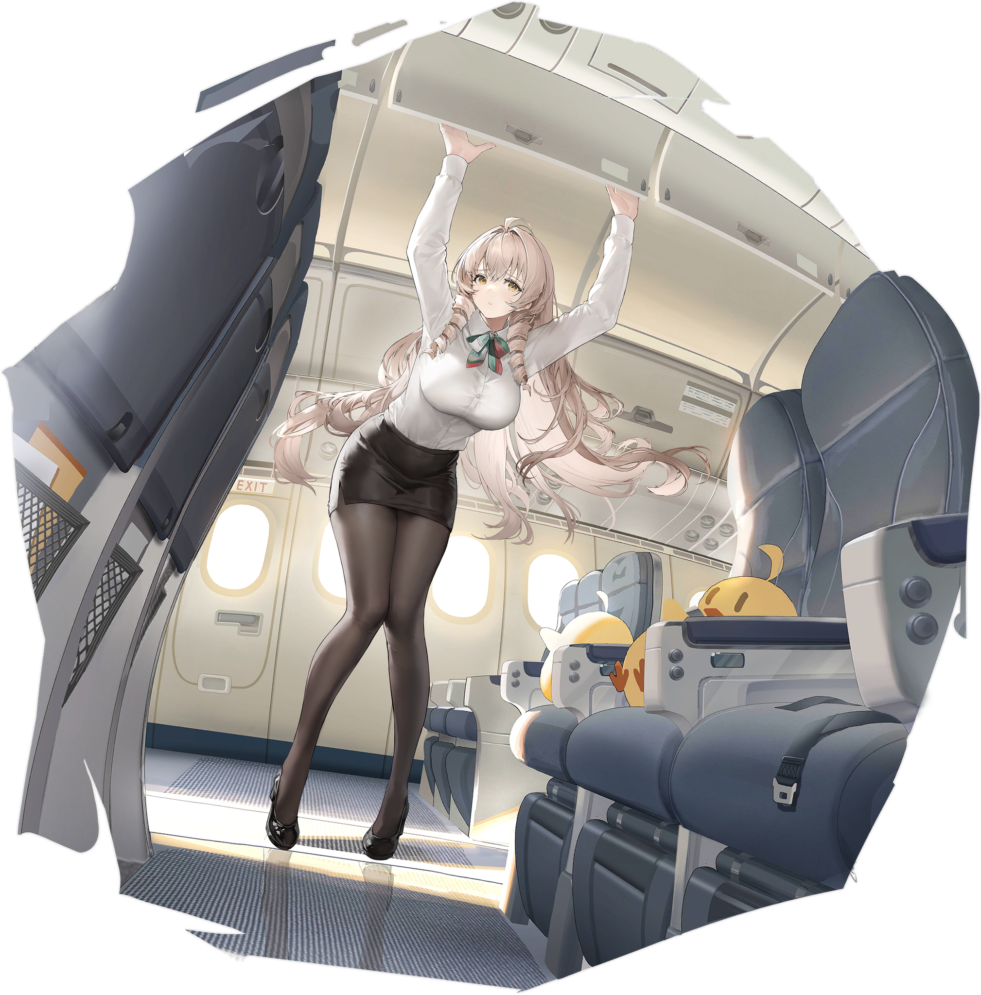 Anime Girls Azur Lane Low Angle Long Hair Bow Tie Looking At Viewer Interior Heels Reflection Standi 2018x2048
