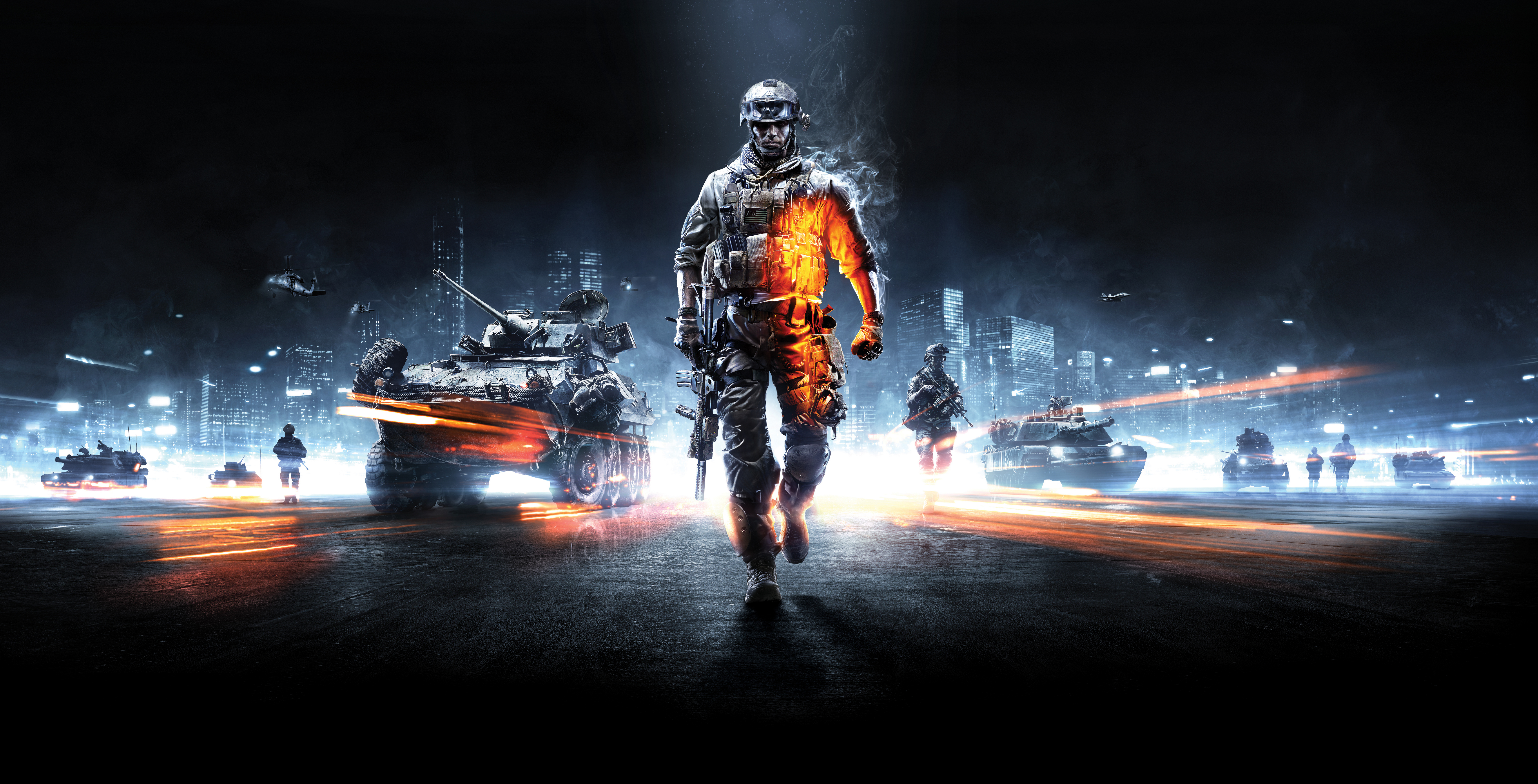 Battlefield 3 Video Games Weapon Video Game Man Soldier Video Game Art Electronic Arts Frontal View  7000x3570