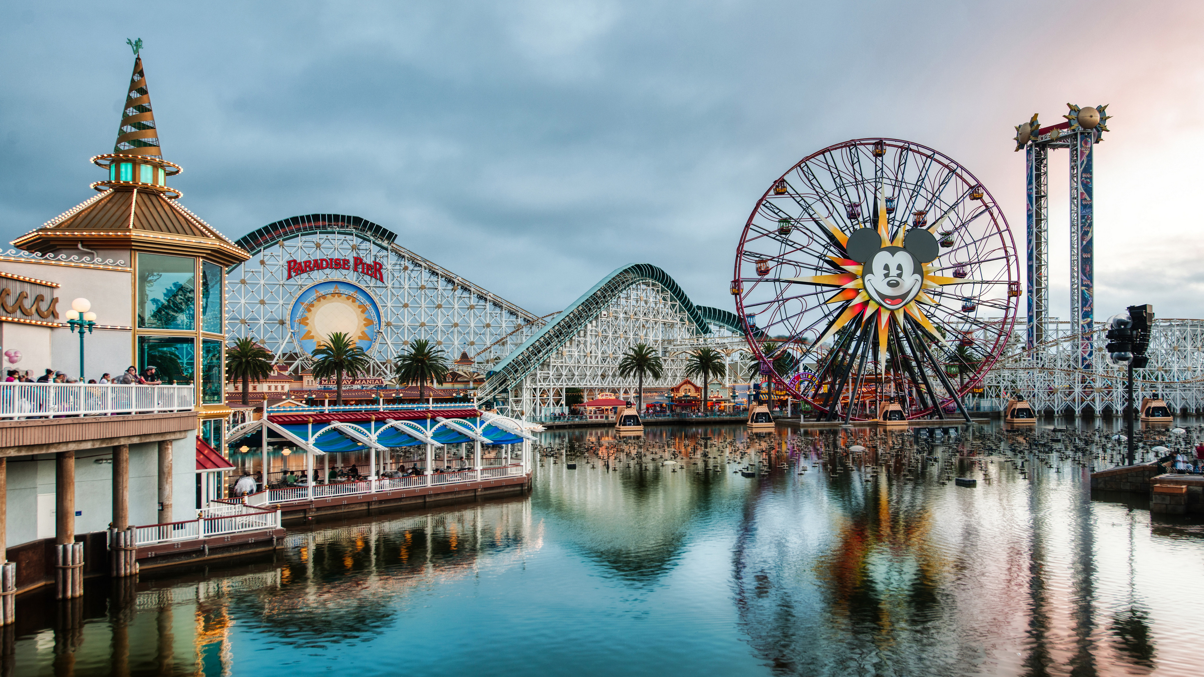 Trey Ratcliff 4K Photography California Water Ferris Wheel Carnival Reflection Sky 3840x2160