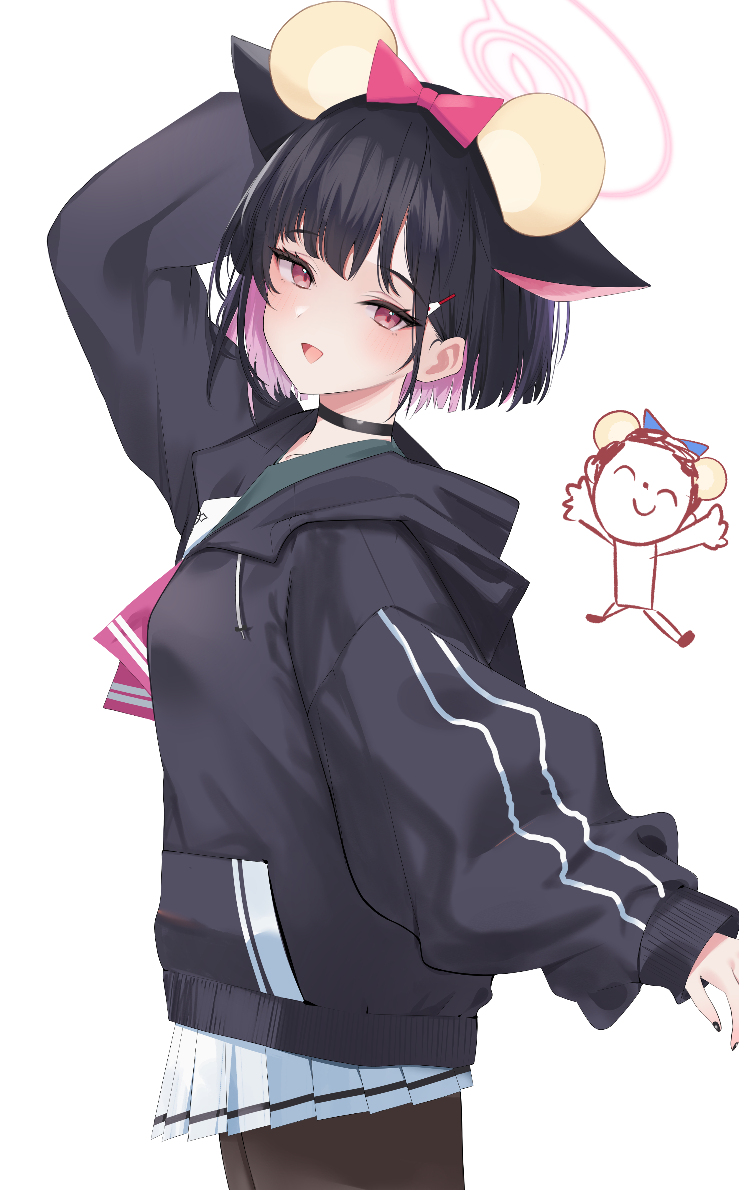 Anime Anime Girls Choker Cat Girl Cat Ears Portrait Display Looking At Viewer Short Hair Two Tone Ha 2507x4039
