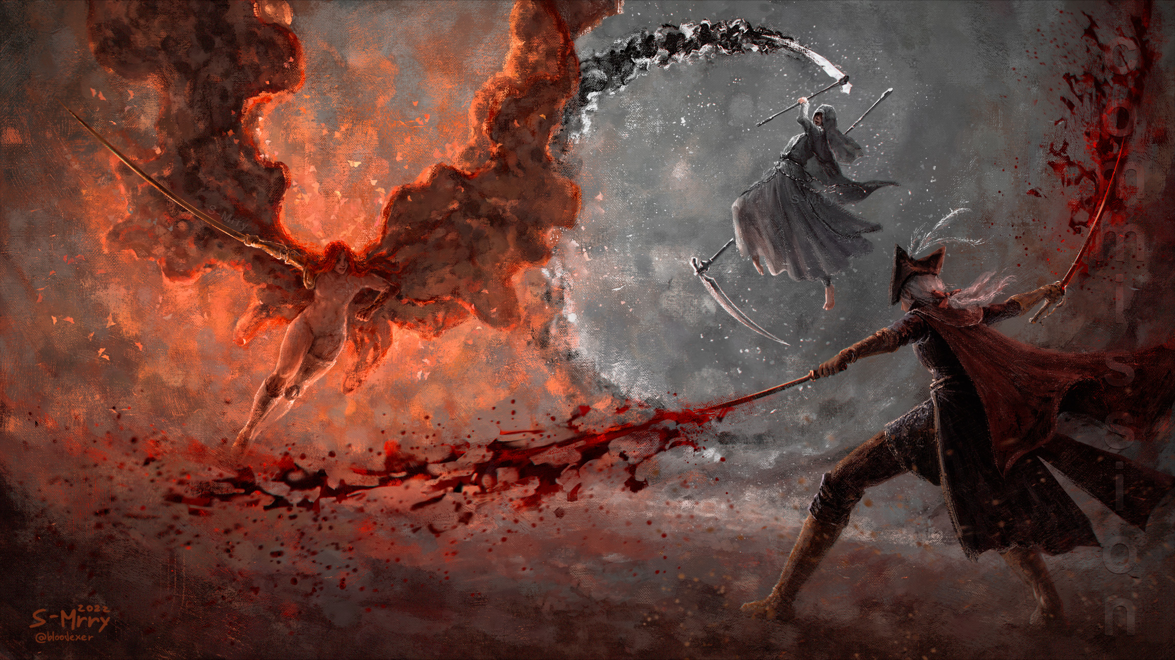 Elden Ring Bloodborne Dark Souls Video Games Video Game Characters 2300x1292