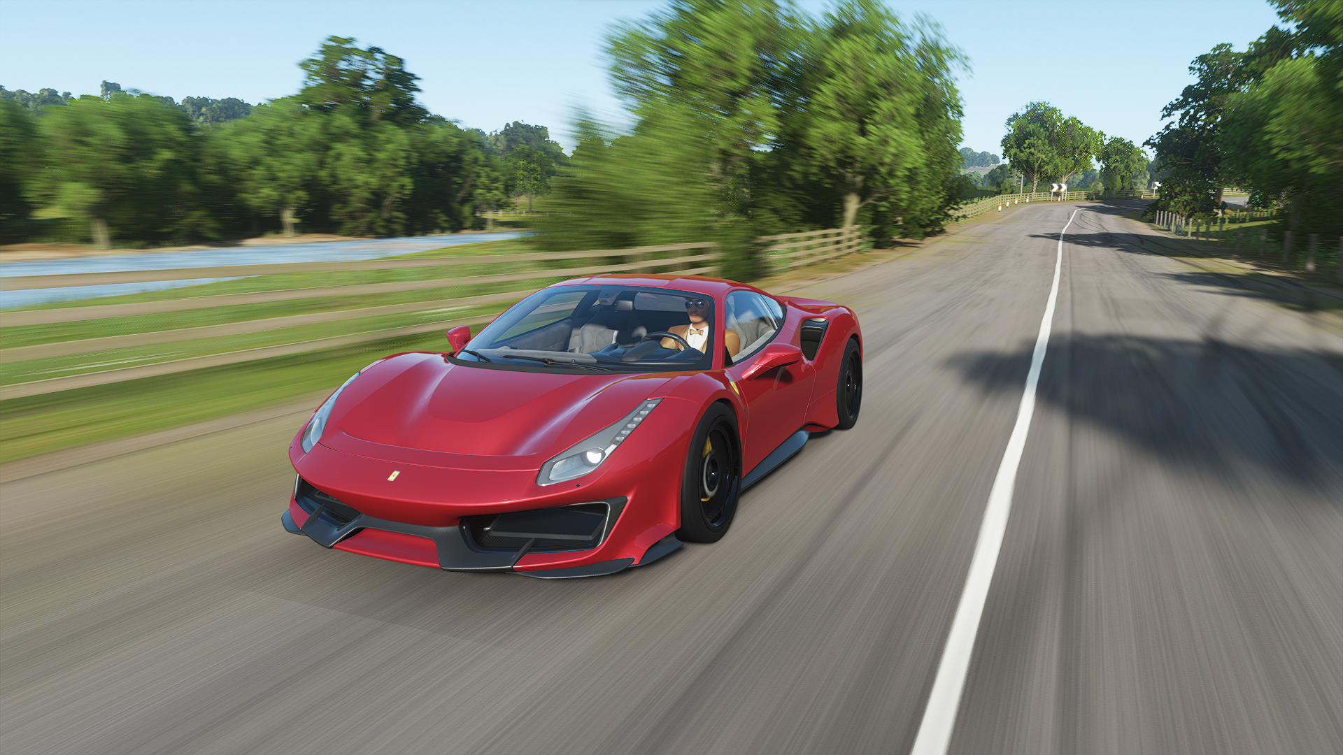 Forza Forza Horizon Forza Horizon 4 Car Racing Ferrari 488 Pista Video Games CGi Front Angle View He 1920x1080