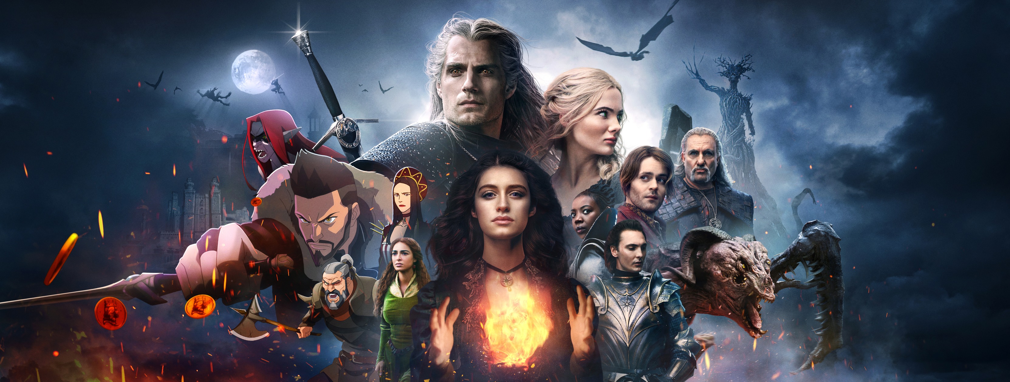 The Witcher TV Series Netflix TV Series The Witcher Nightmare Of The Wolf Geralt Of Rivia Ultrawide  3325x1260