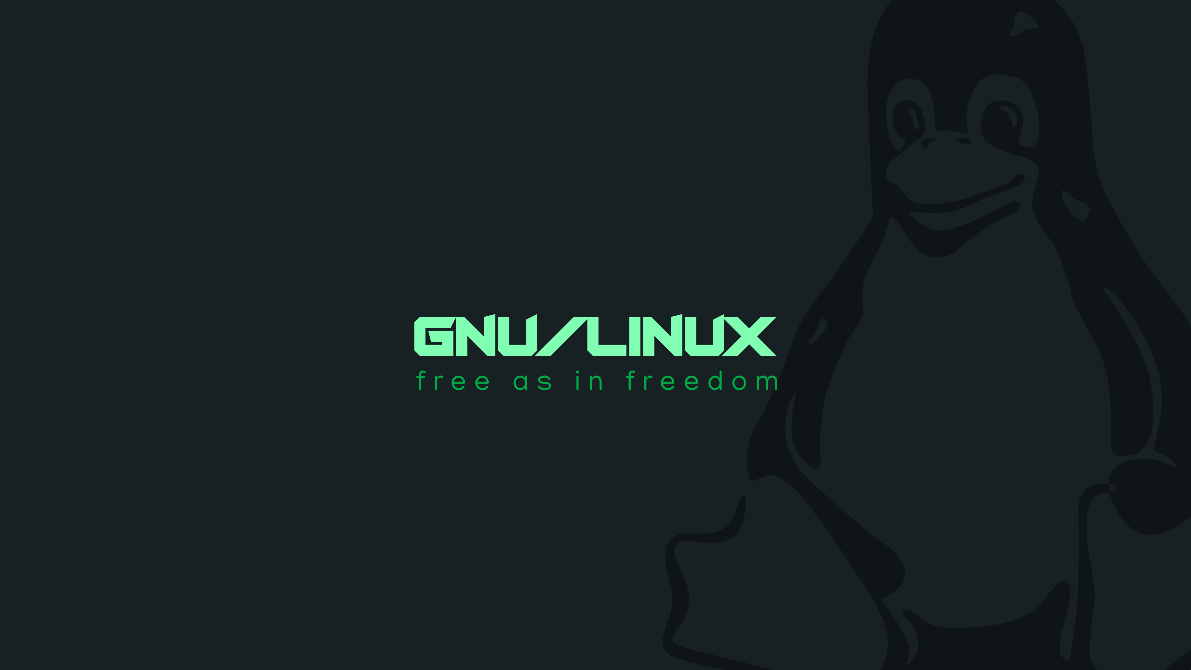 GNU Linux Tux Simple Background Text Animals Penguins Minimalism 4000x2250