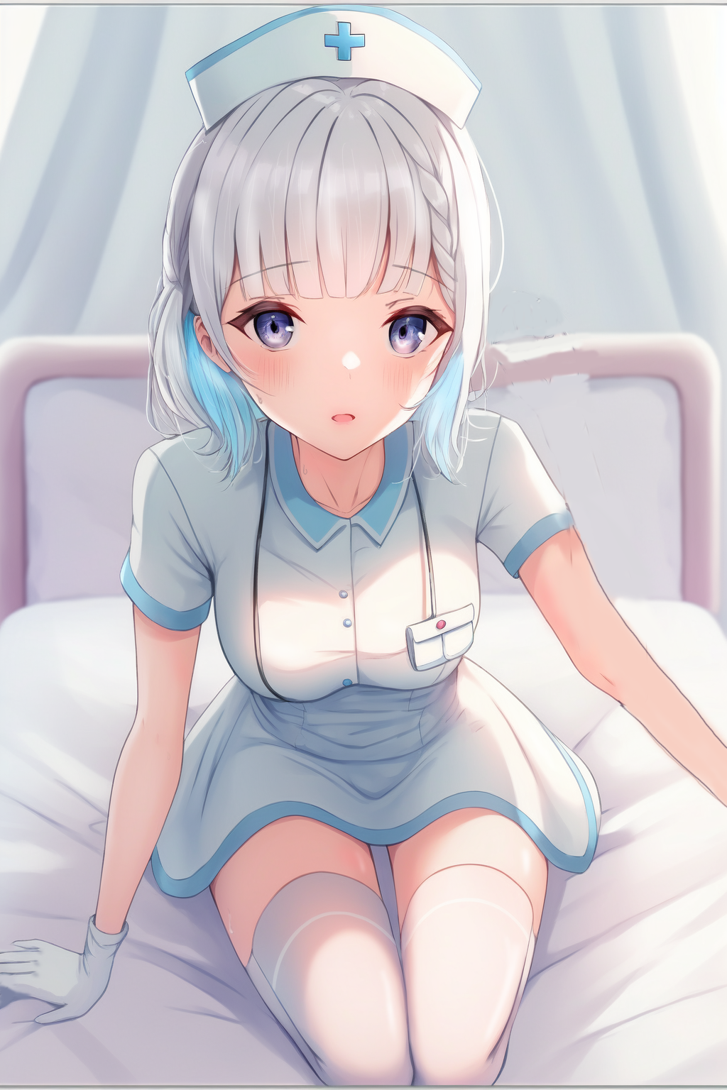 Anime Anime Girls Nurses Nurse Outfit Original Characters Solo Artwork Digital Art Vertical Gloves B 1024x1536