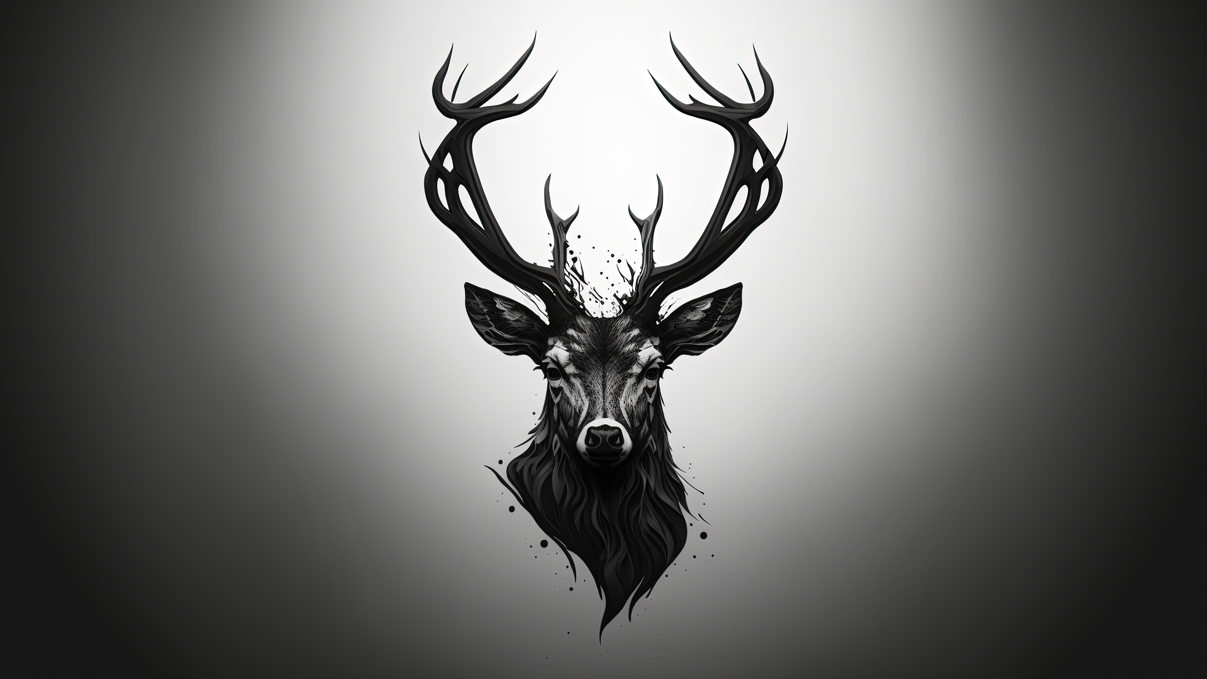 Deer Ai Art Minimalism Digital Art Simple Background Animals Wallpaper -  Resolution:3840x2160 - ID:1359707 