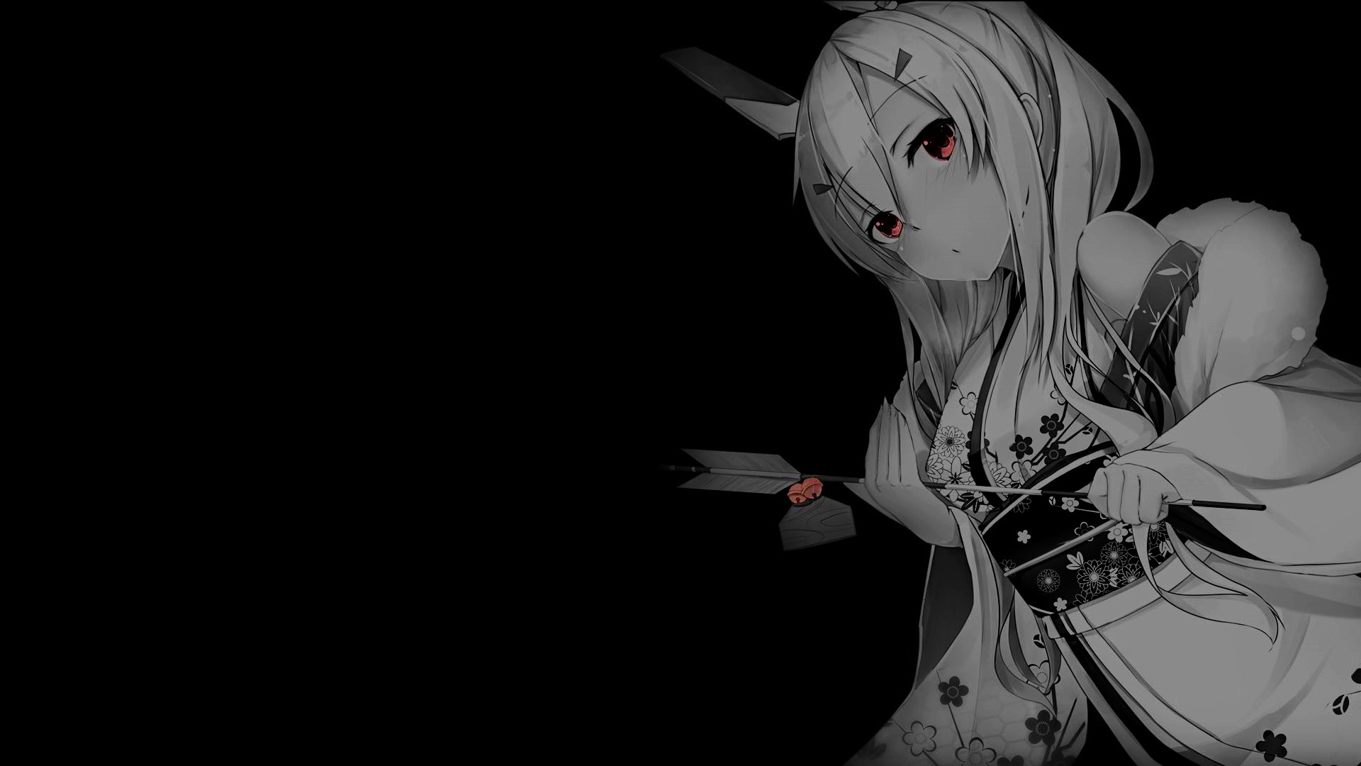 Selective Coloring Black Background Dark Background Simple Background Anime  Girls Arrow Azur Lane Ay Wallpaper - Resolution:1920x1080 - ID:1317961 -  
