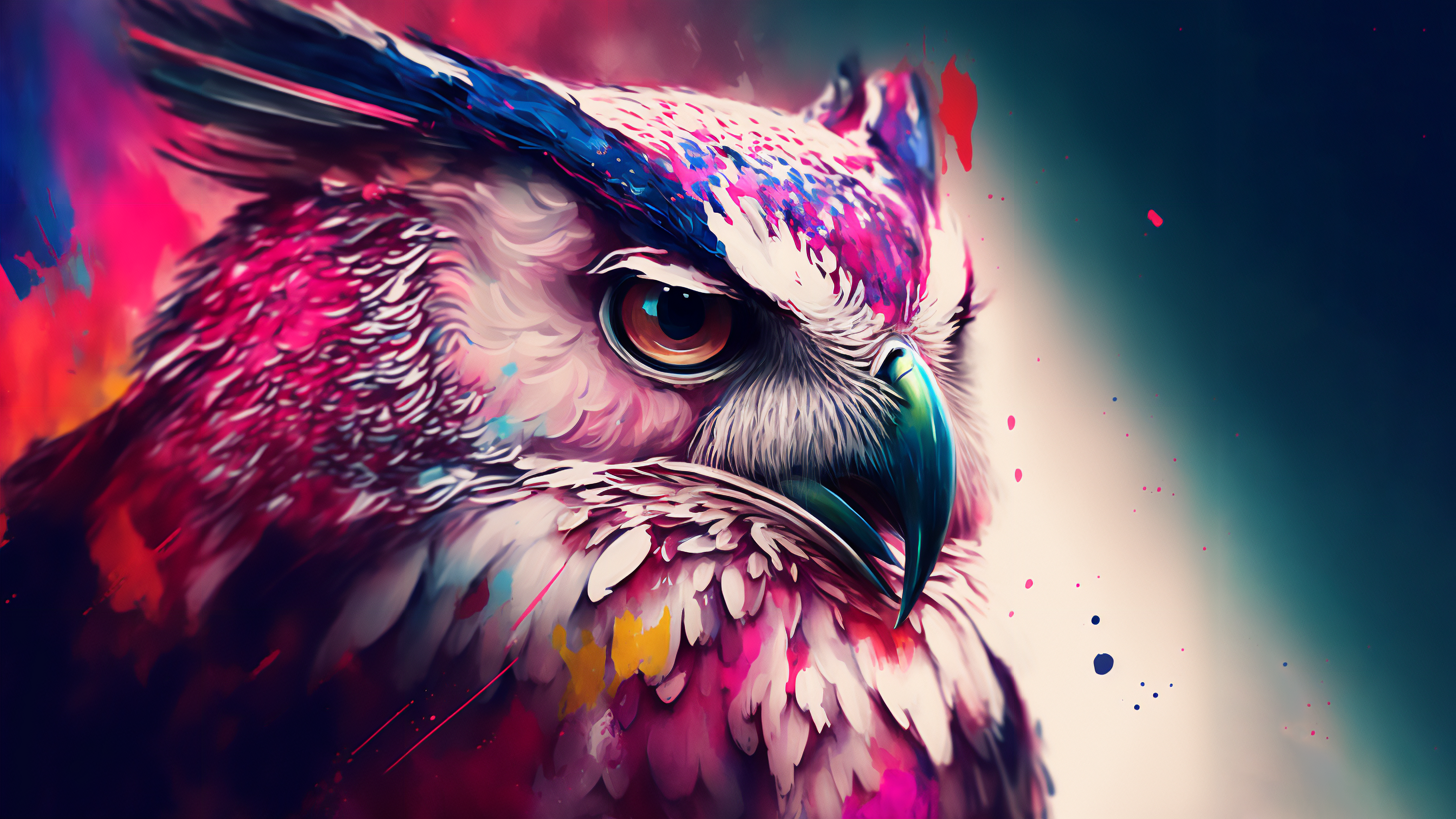 Ai Art Owl Painting Animals 3641x2048
