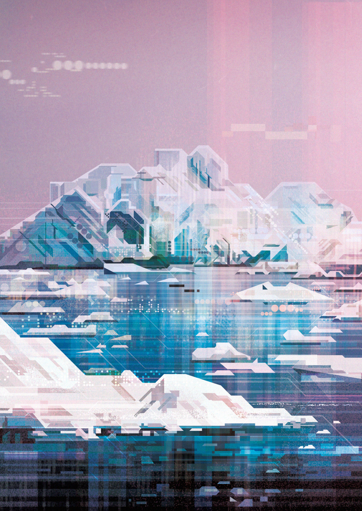 James Gilleard Digital Art Vertical Mountains Glacier Illustration Concept Art 1200x1696
