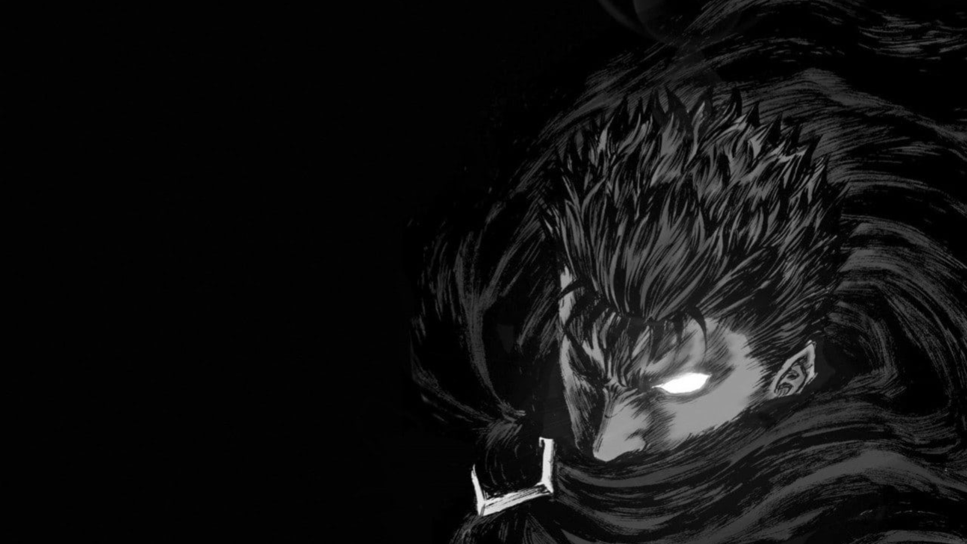 Berserk Anime Guts Griffith Anime Men One Eye Closed Short Hair Simple Background Black Background M 1920x1080