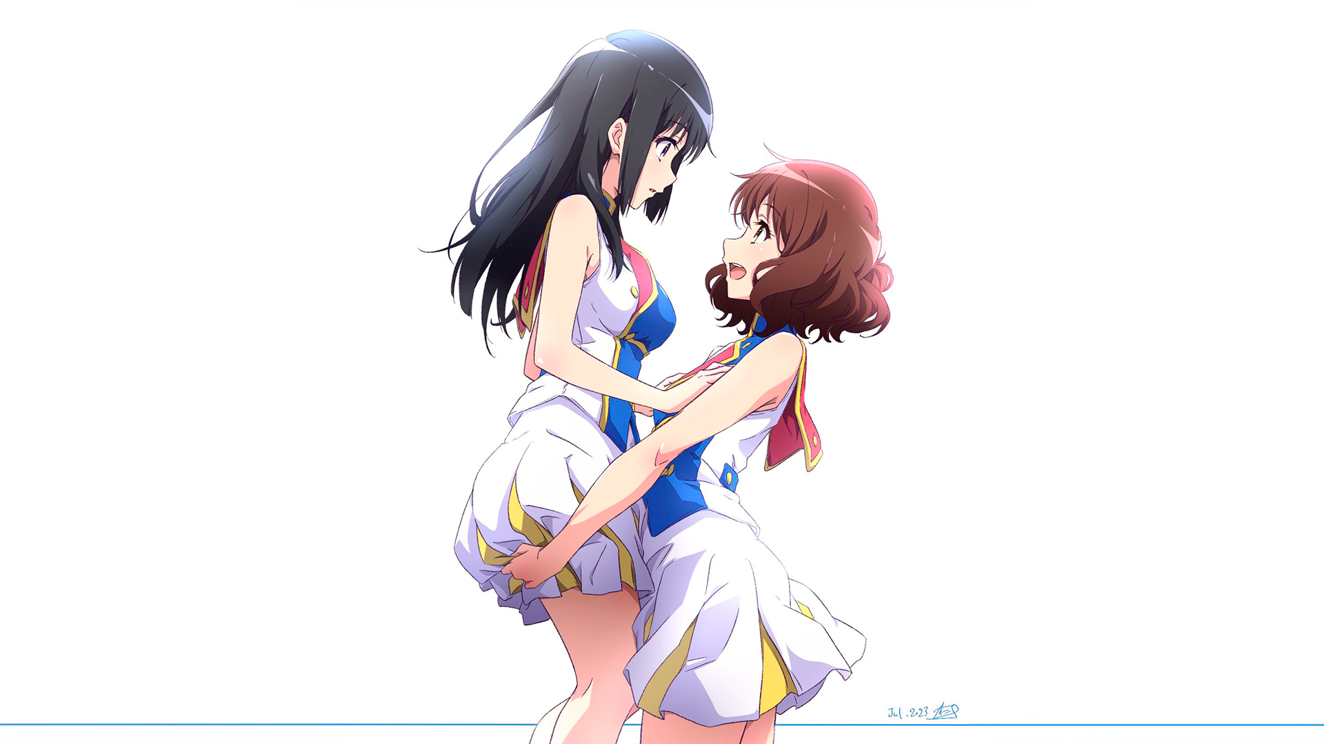 Hibike Euphonium Anime Anime Girls Kousaka Reina Simple Background White Background Minimalism Unifo 1920x1080