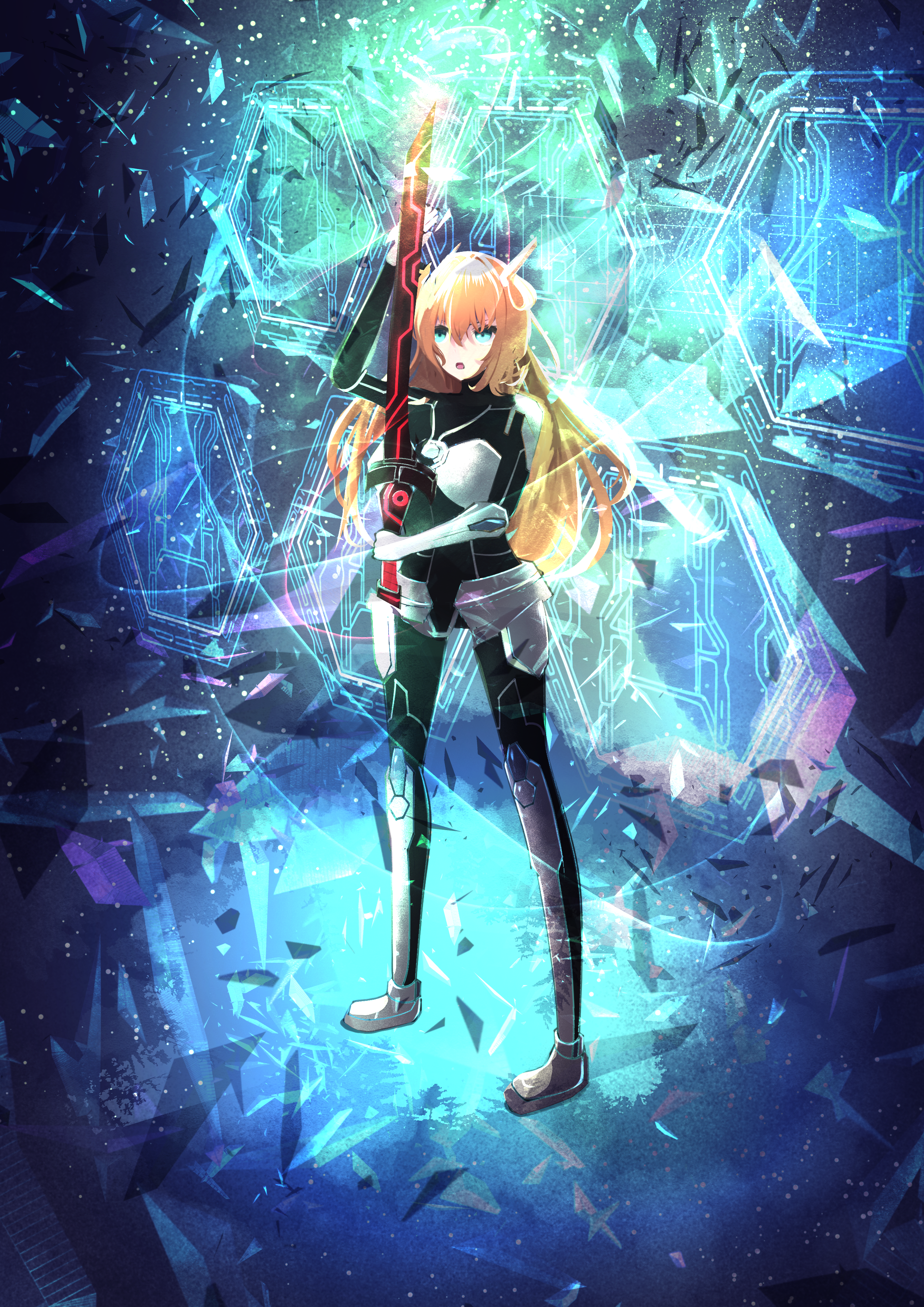 Anime Anime Girls Trading Card Games Yu Gi Oh Sky Striker Ace Raye Long Hair Blonde Solo Artwork Dig 2480x3508