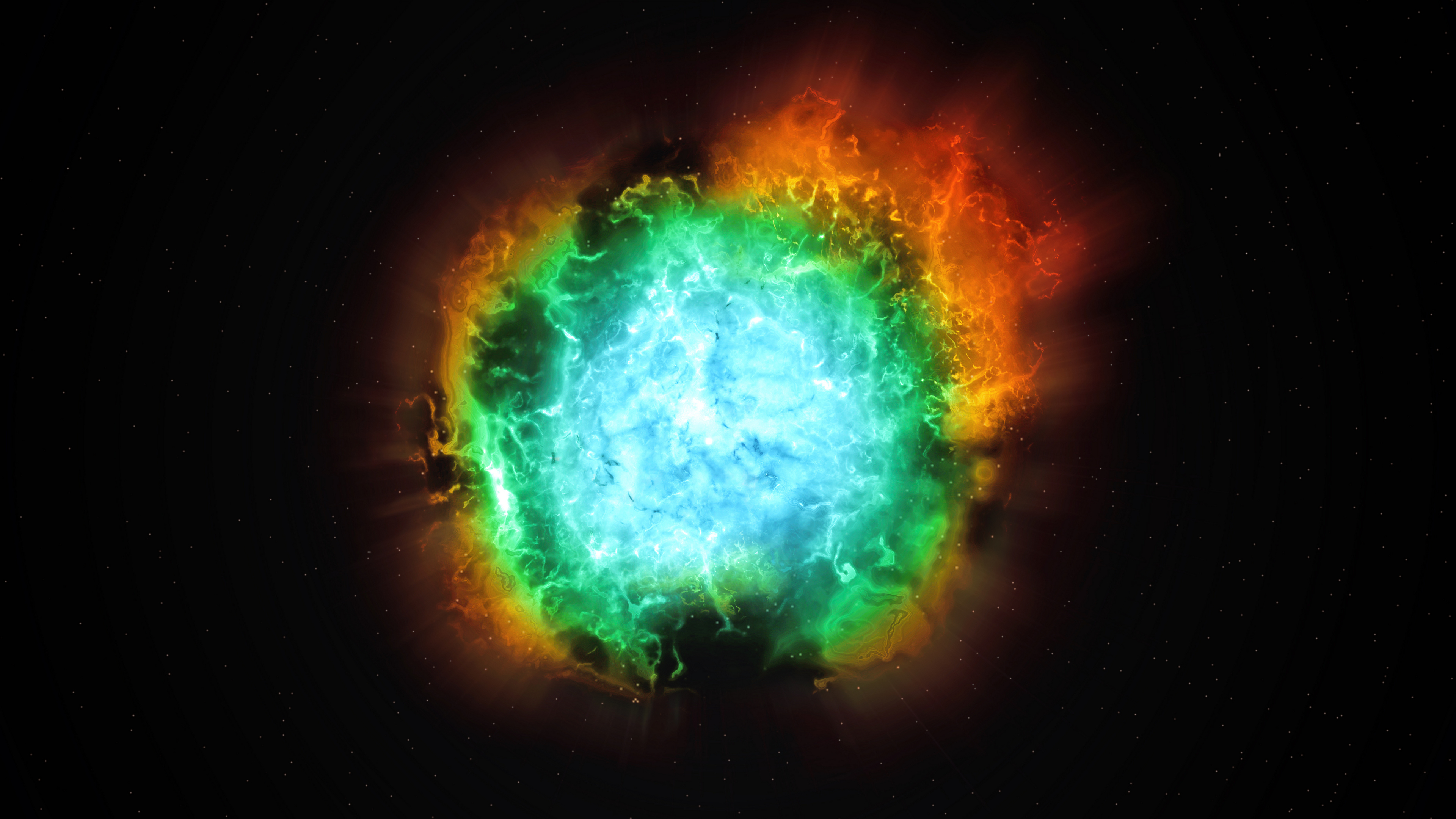 Supernova Space Galaxy Stars Dark Background Explosion 3840x2160