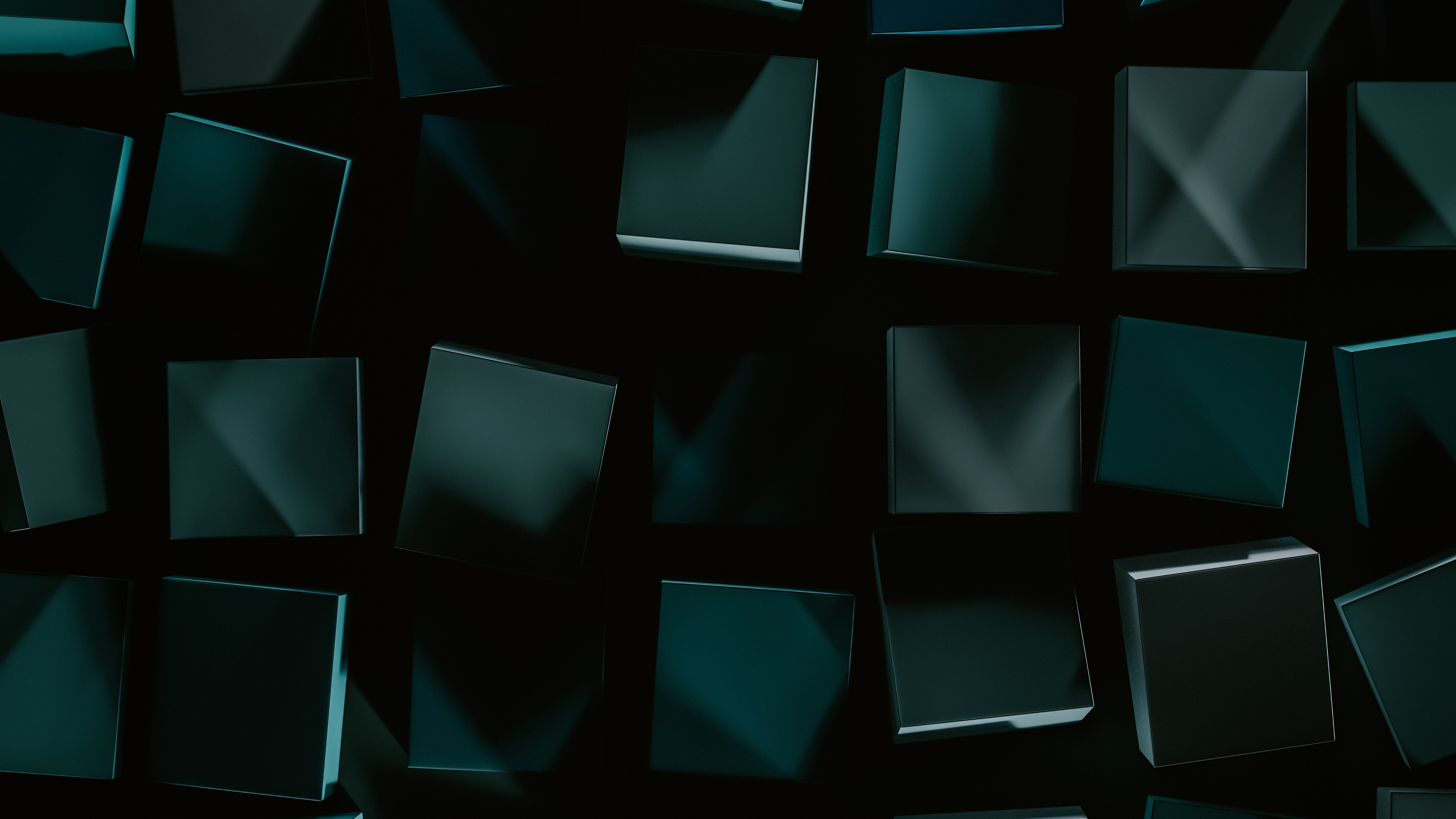 Abstract Minimalism Digital Art Square Dark Background 3840x2160