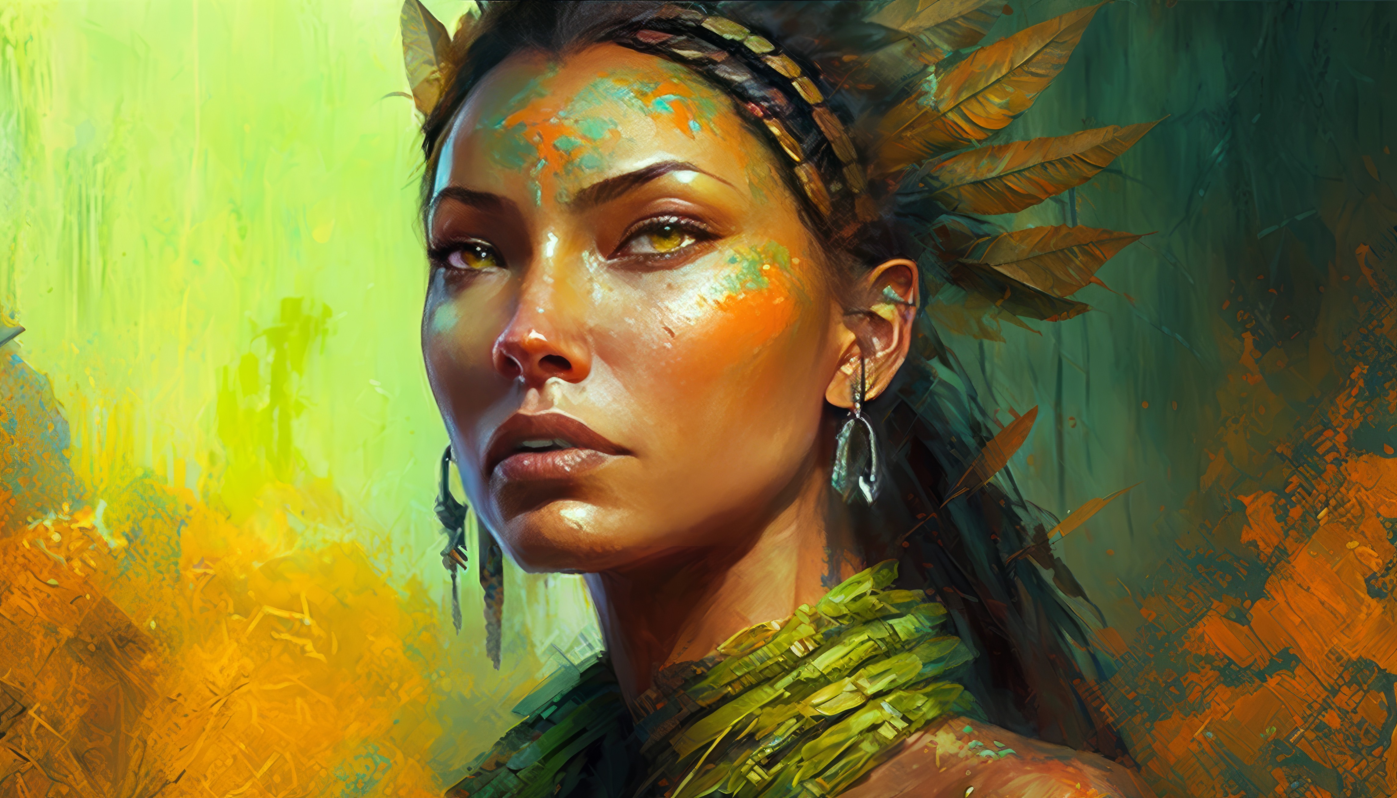 Ai Art Illustration Women Painting Indian Face 4579x2616