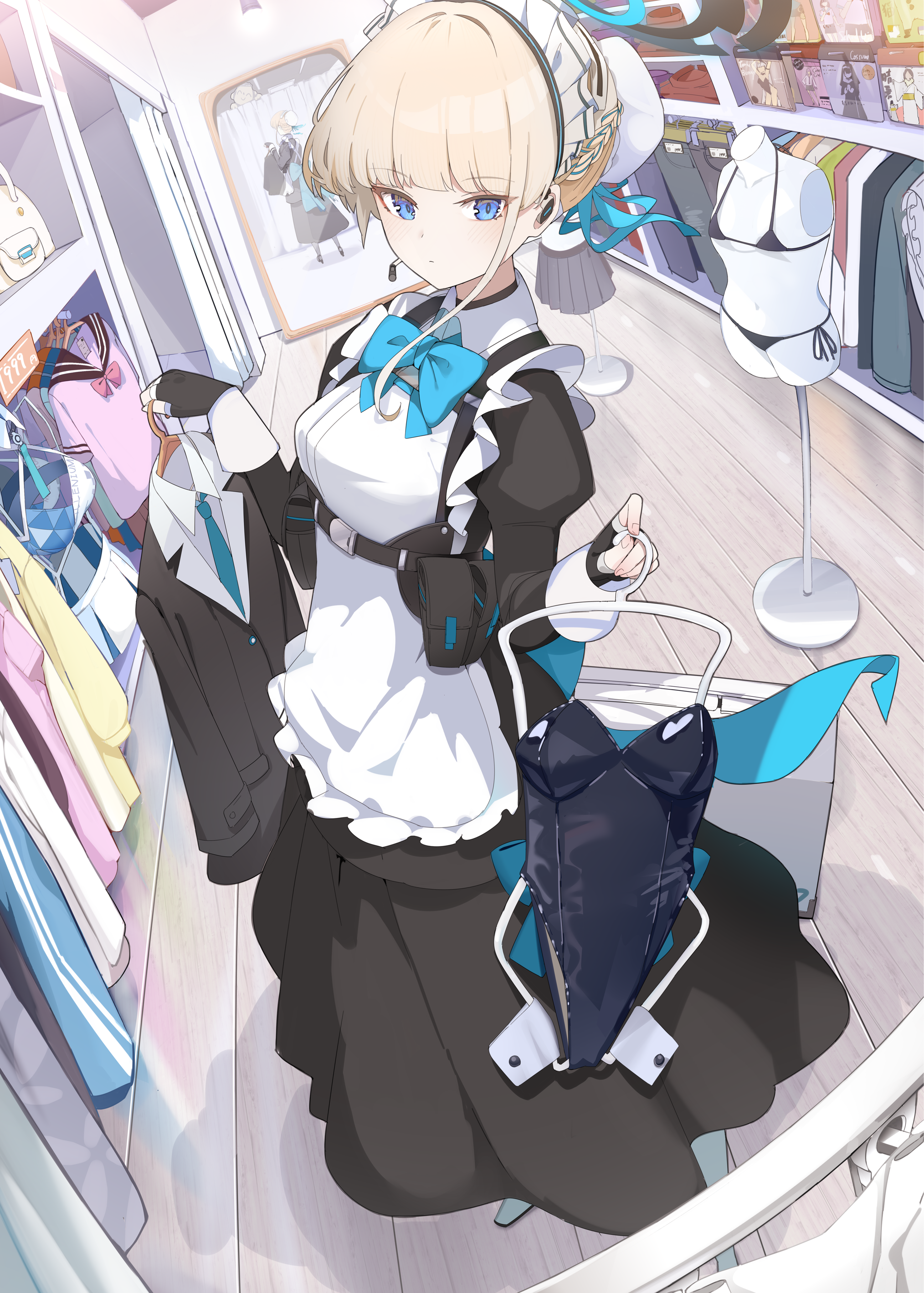 Anime Anime Girls Asuma Toki Blue Archive Portrait Display Bow Tie Blue Archive Standing Maid Maid O 2592x3625