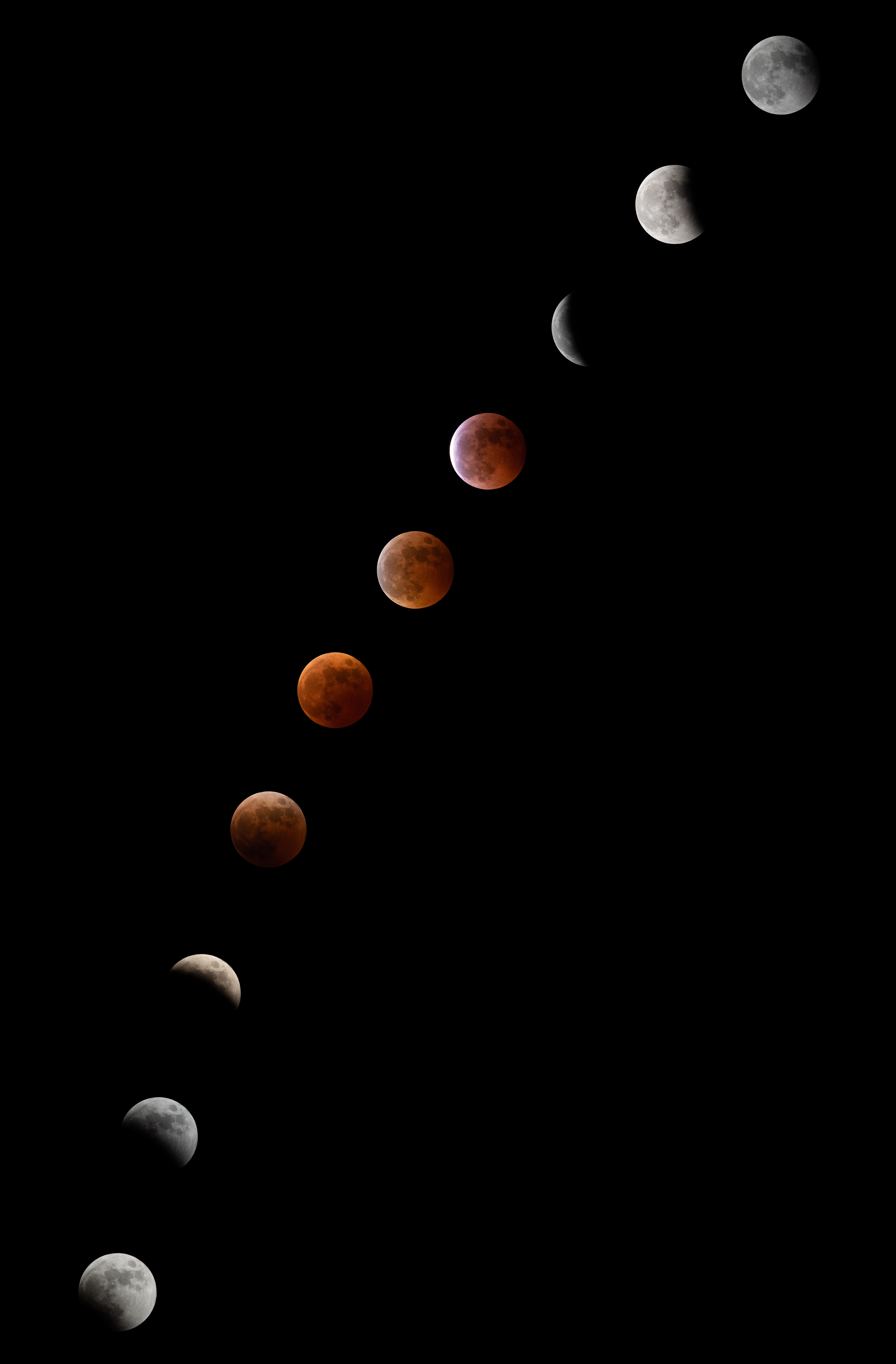 Eclipse Moon Black Background Simple Background Minimalism 5040x7672