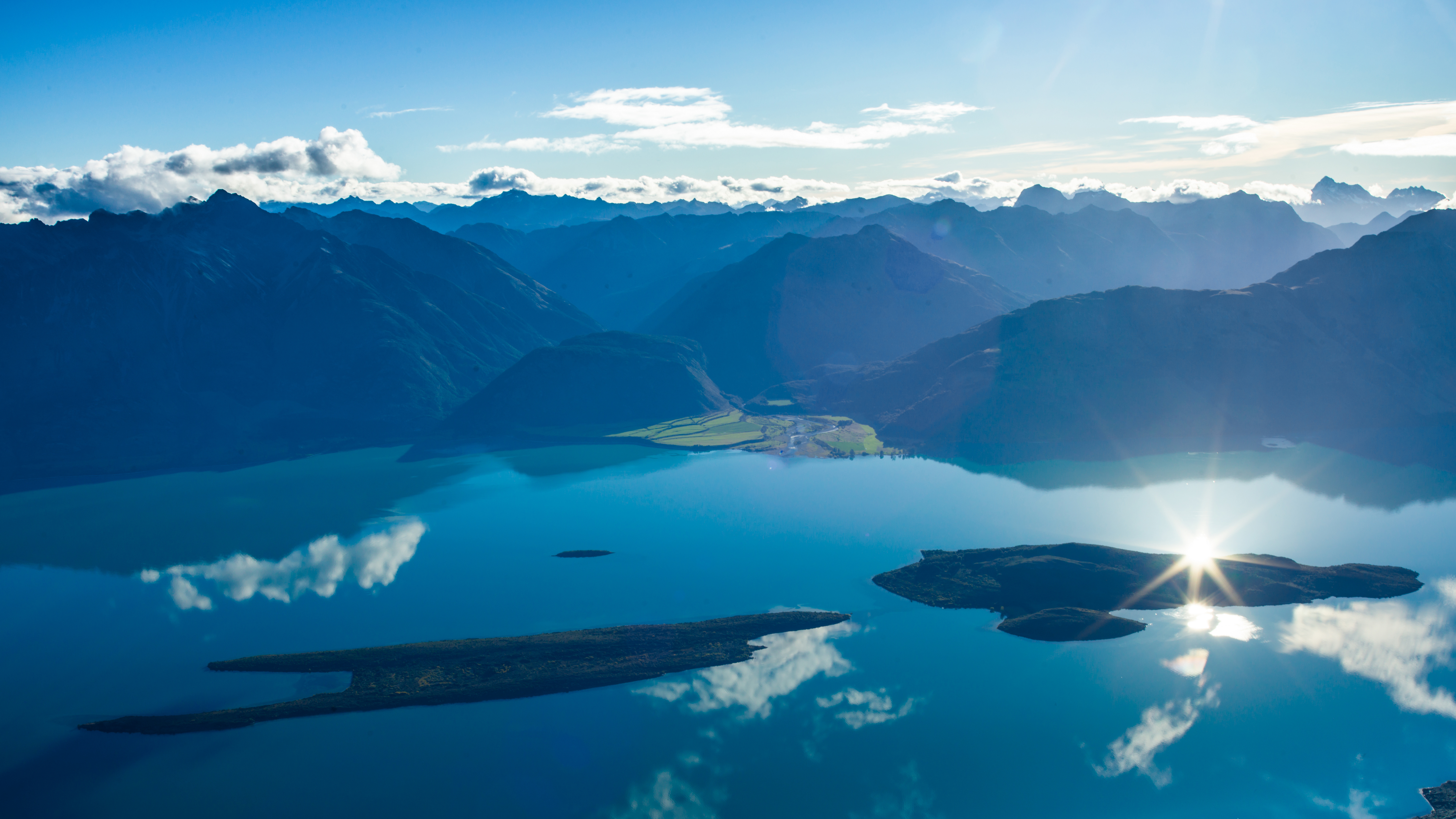 Photography Trey Ratcliff Landscape Water Mountains Island Field New Zealand Queenstown 7680x4320