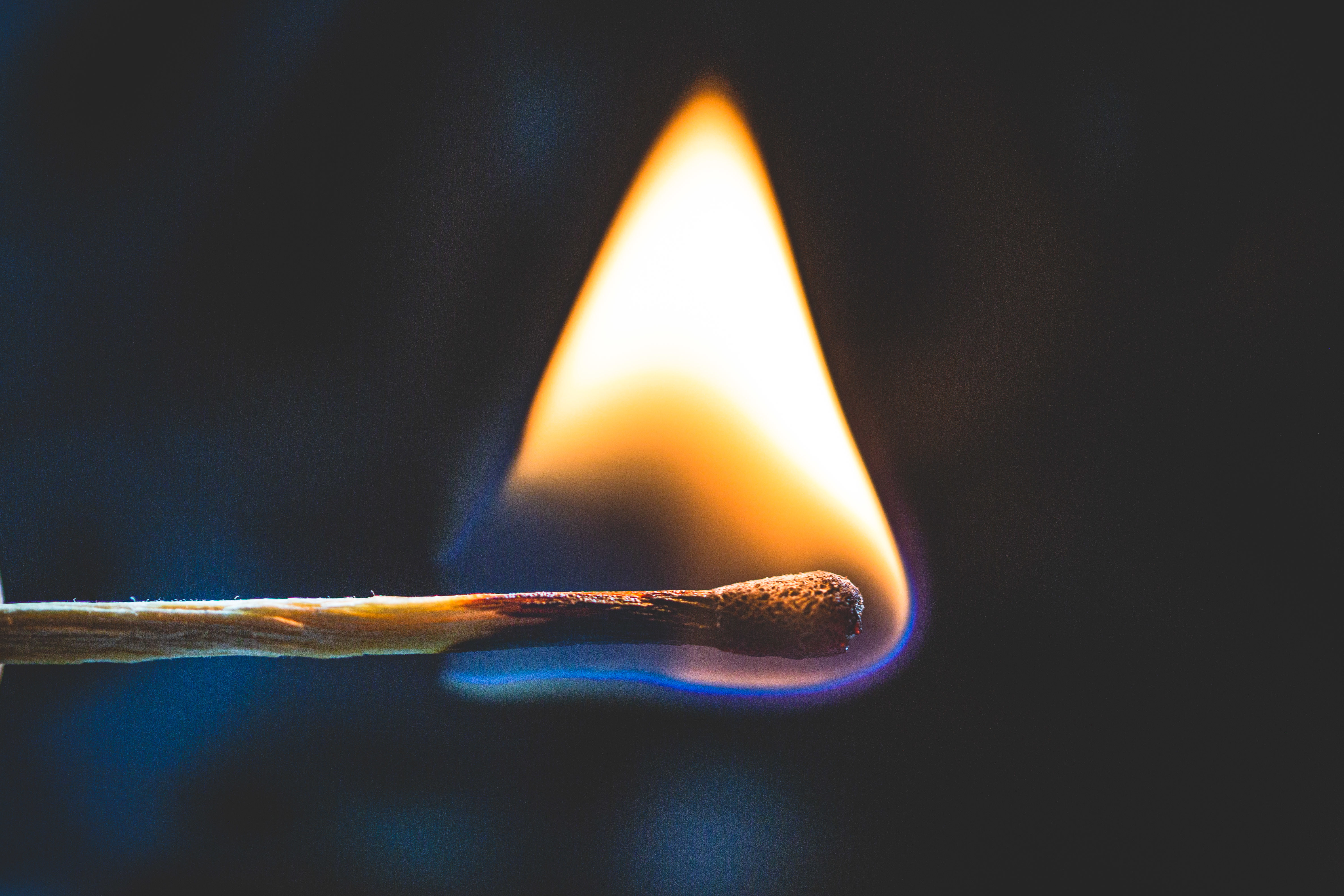 Matchstick Closeup Fire Minimalism Simple Background 4738x3159