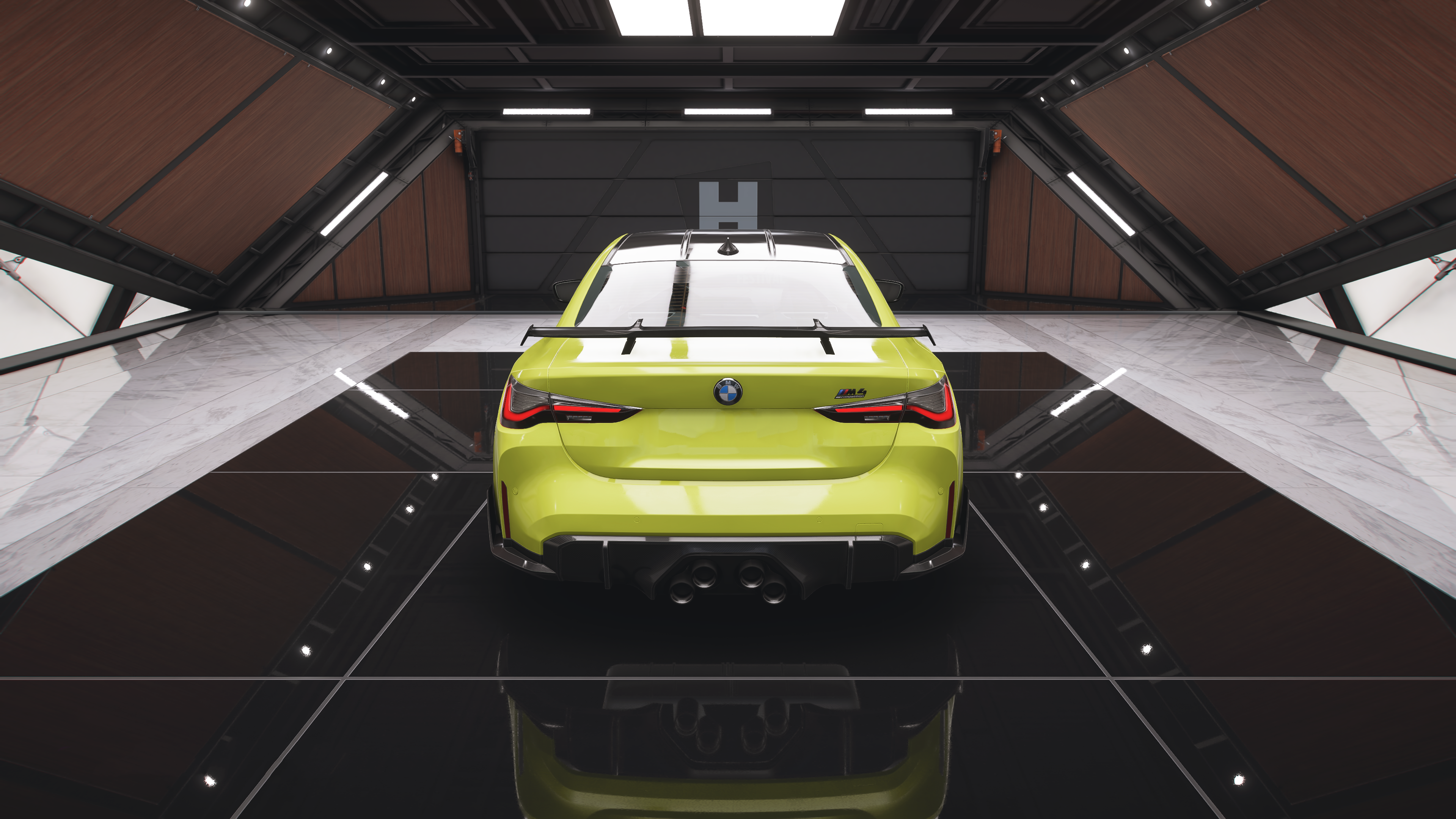 Forza Horizon 5 BMW Reflection Car Video Games CGi Taillights Rear View BMW M4 3839x2159