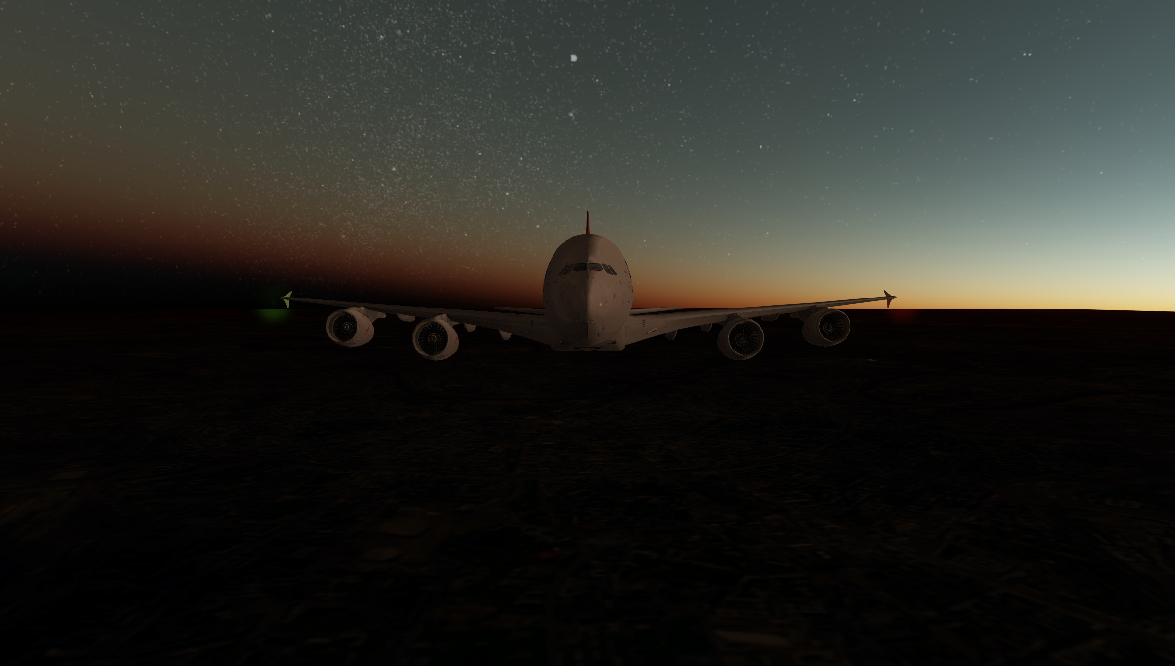 Airbus A380 Airbus Flying Flight Simulator Sky Qantas Airways Airplane Sunset Screen Shot Vehicle PC 2418x1370