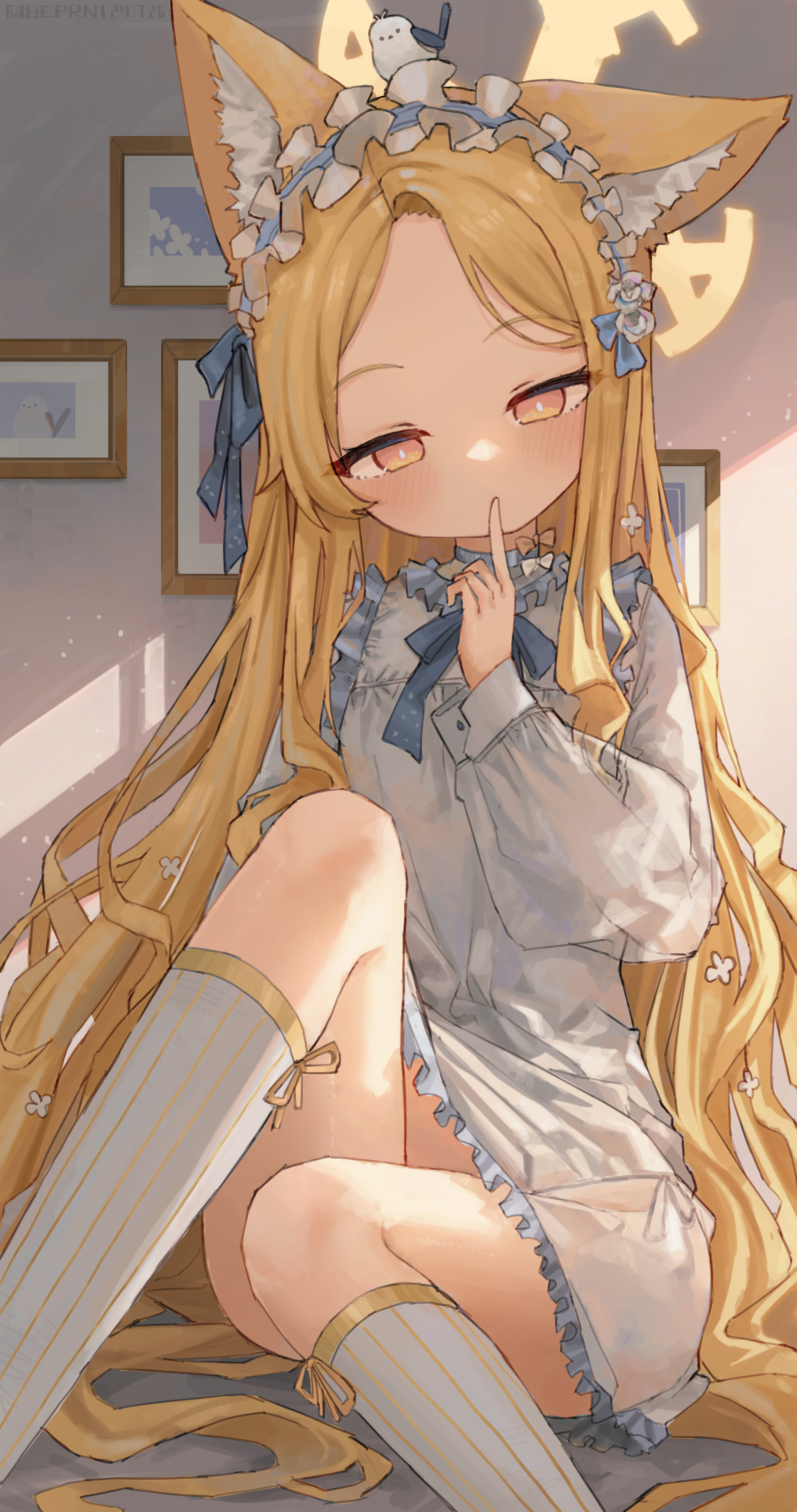 Anime Girls Blue Archive Long Hair Portrait Display Blonde Yurizono Seia Blue Archive Yellow Eyes Dr 3100x5882