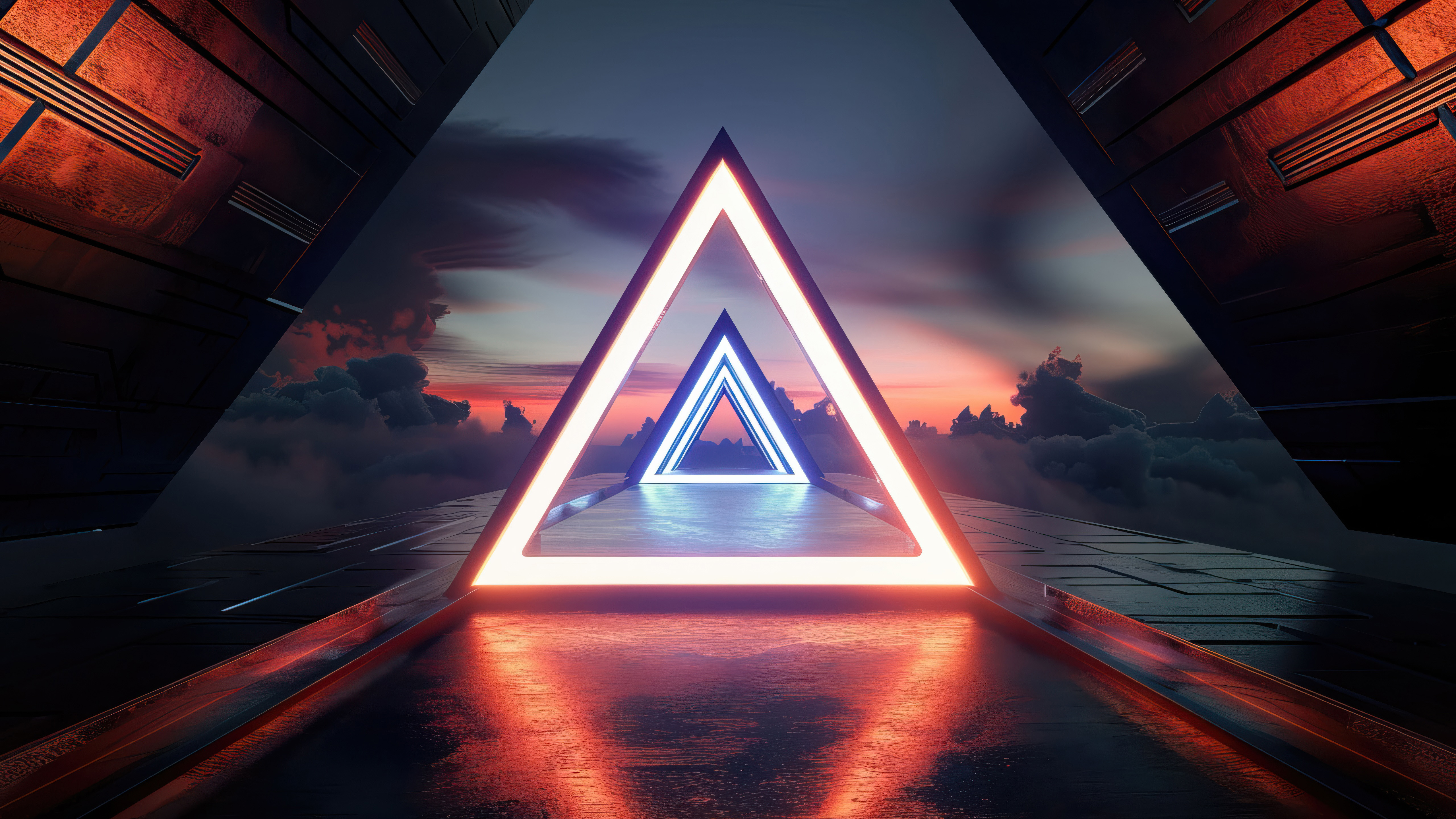 Triangle Portal Artwork Digital Art 5120x2880